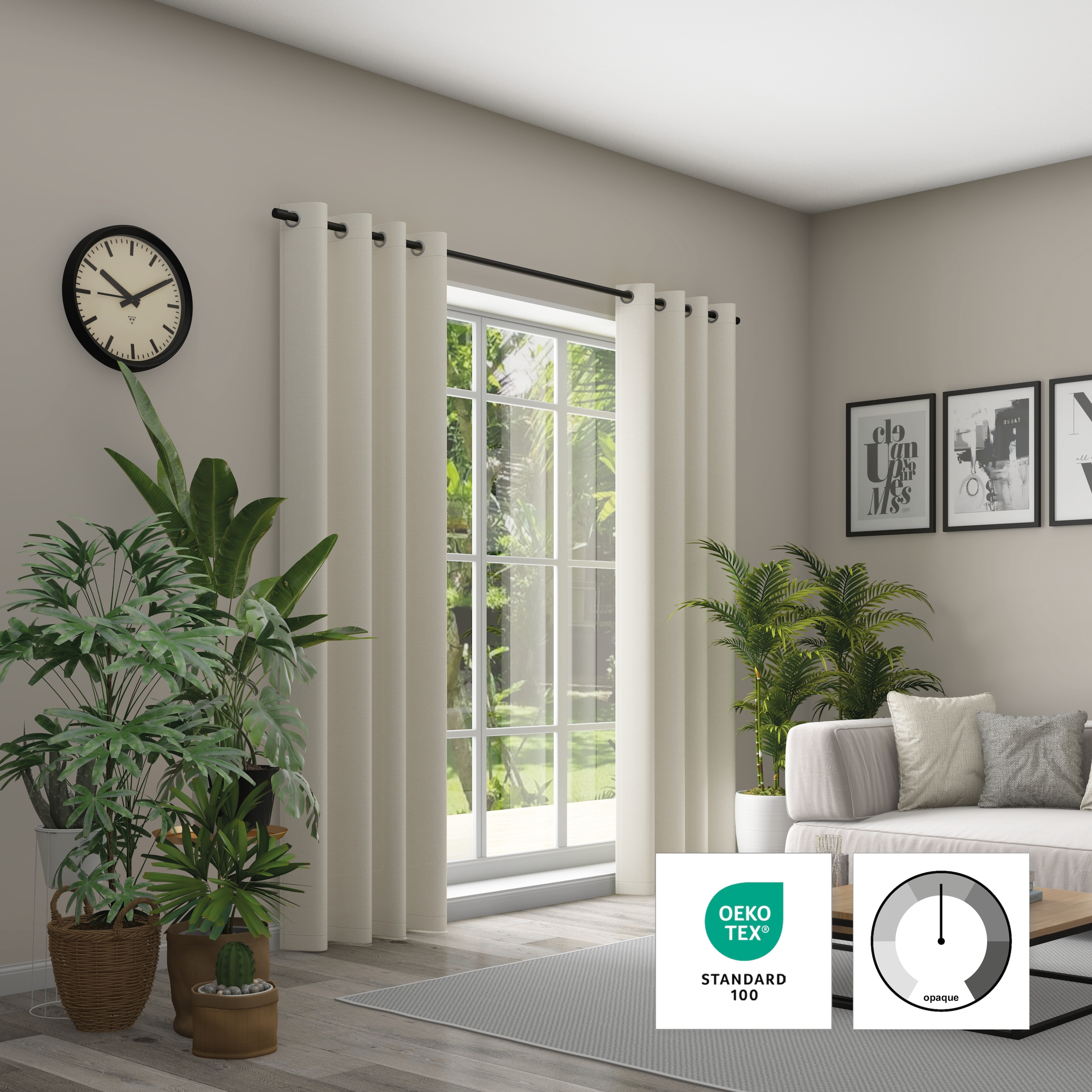 Neutex for you! Rideau »Linessa« Œillet 1 cuis tlg. HxB: 245x137, Ösenschal mit Metallösen