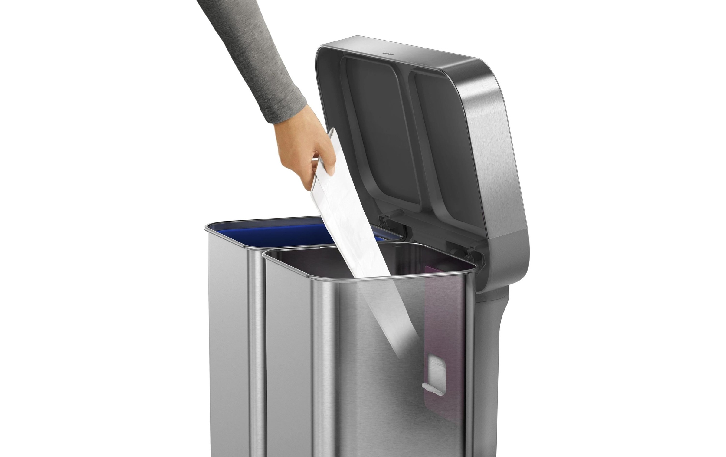 simplehuman Poubelle »Doppelkammer 58 l«