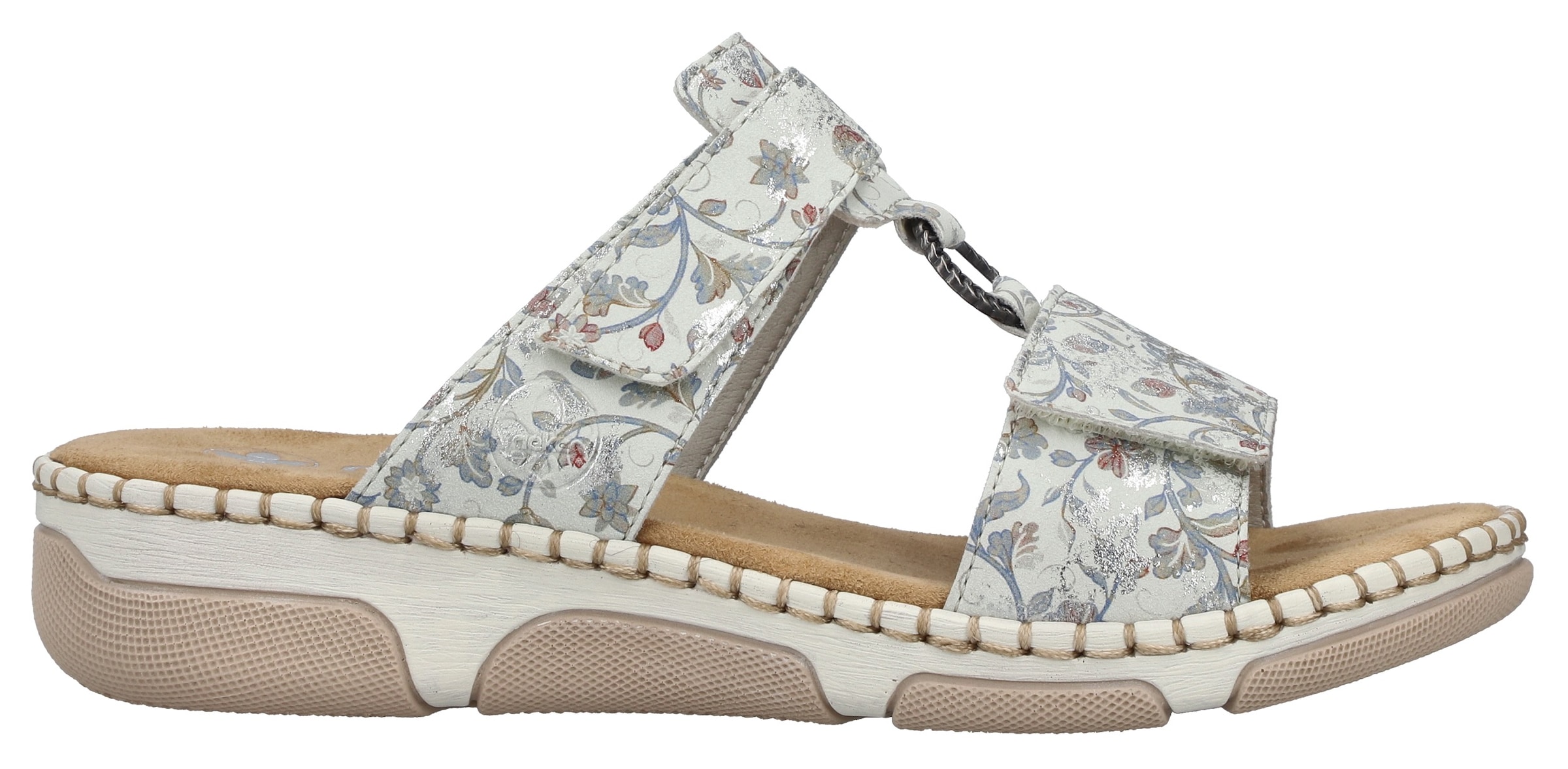 Rieker Pantolette  chaussure d'été, chaussure de vacances, chaussure de plage avec motif floral