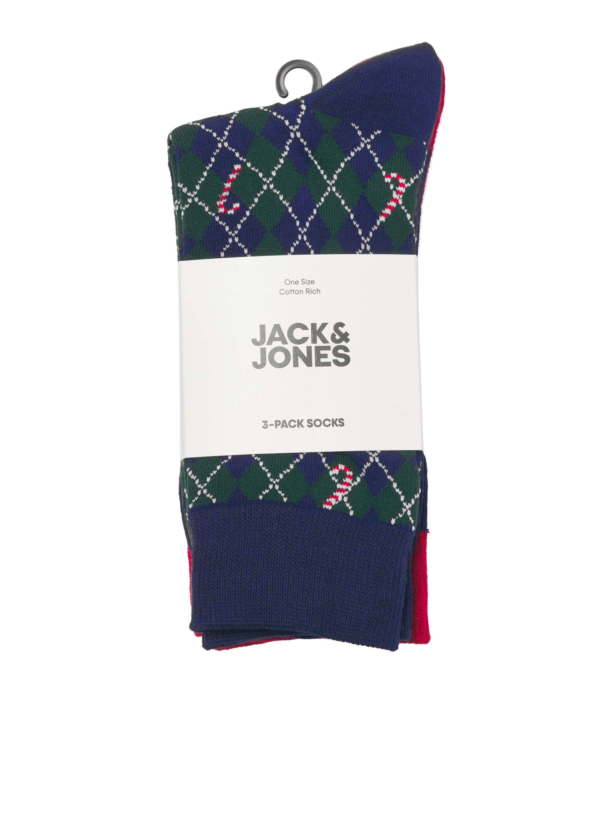 Image of Jack & Jones Freizeitsocken "JACHAPPY HOLIDAYS SOCKS 3 PACK" Packung, 3 Paar tlg. Weihnachten; Baumwollmischung
