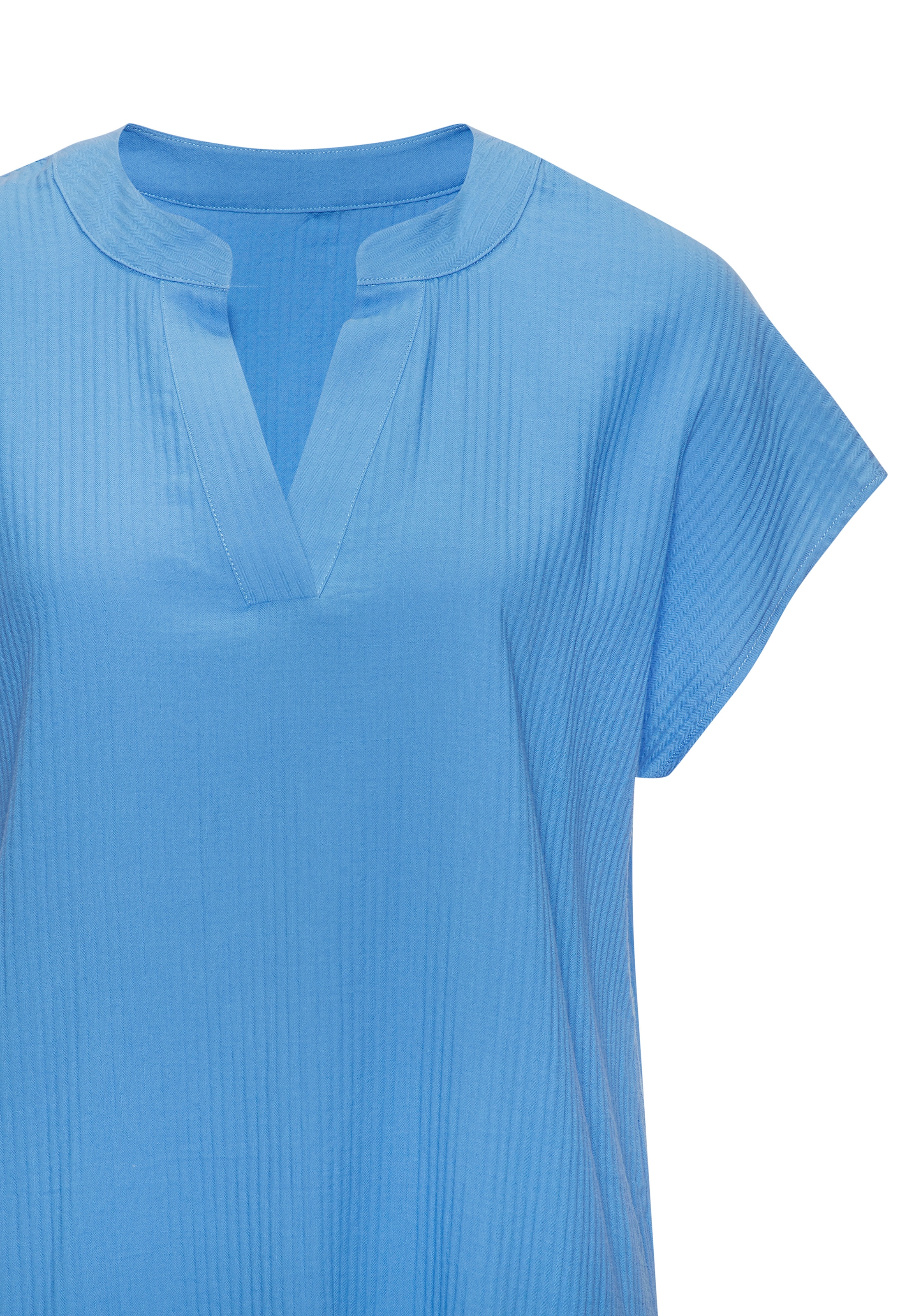 Vivance Robe chemisier »aus strukturierter Ware mit Volant« Sans poches lockeres Tunikakleid, Sommerkleid, Strandkleid, Basic