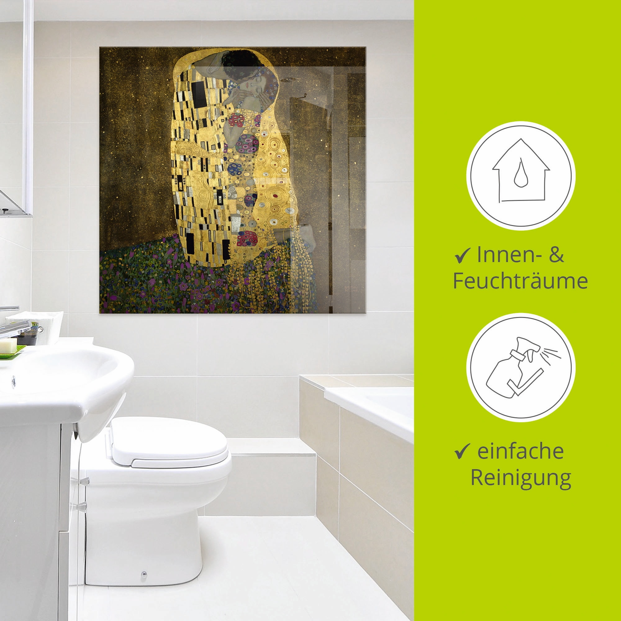 Artland Glasbild »Der Kuss« Paar 1 Stk. tlg. in verschiedenen Grössen