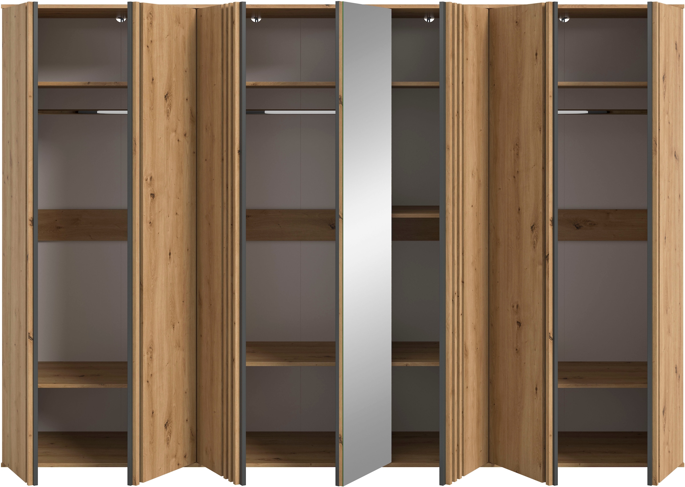 Home affaire Set d'armoires »ALVA, Breite 240 cm, Paneeloptik, Schlafzimmerschrank, Kleiderschrank« wähle den beste Schrank Kombination, individuell platzierbar, 