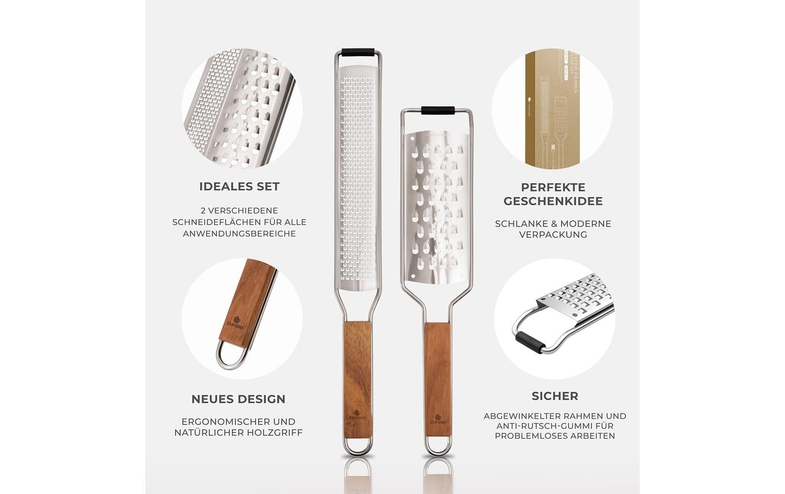   Râpe de cuisine »Exitoso Küchenreibe mit Holzgriff Braun«