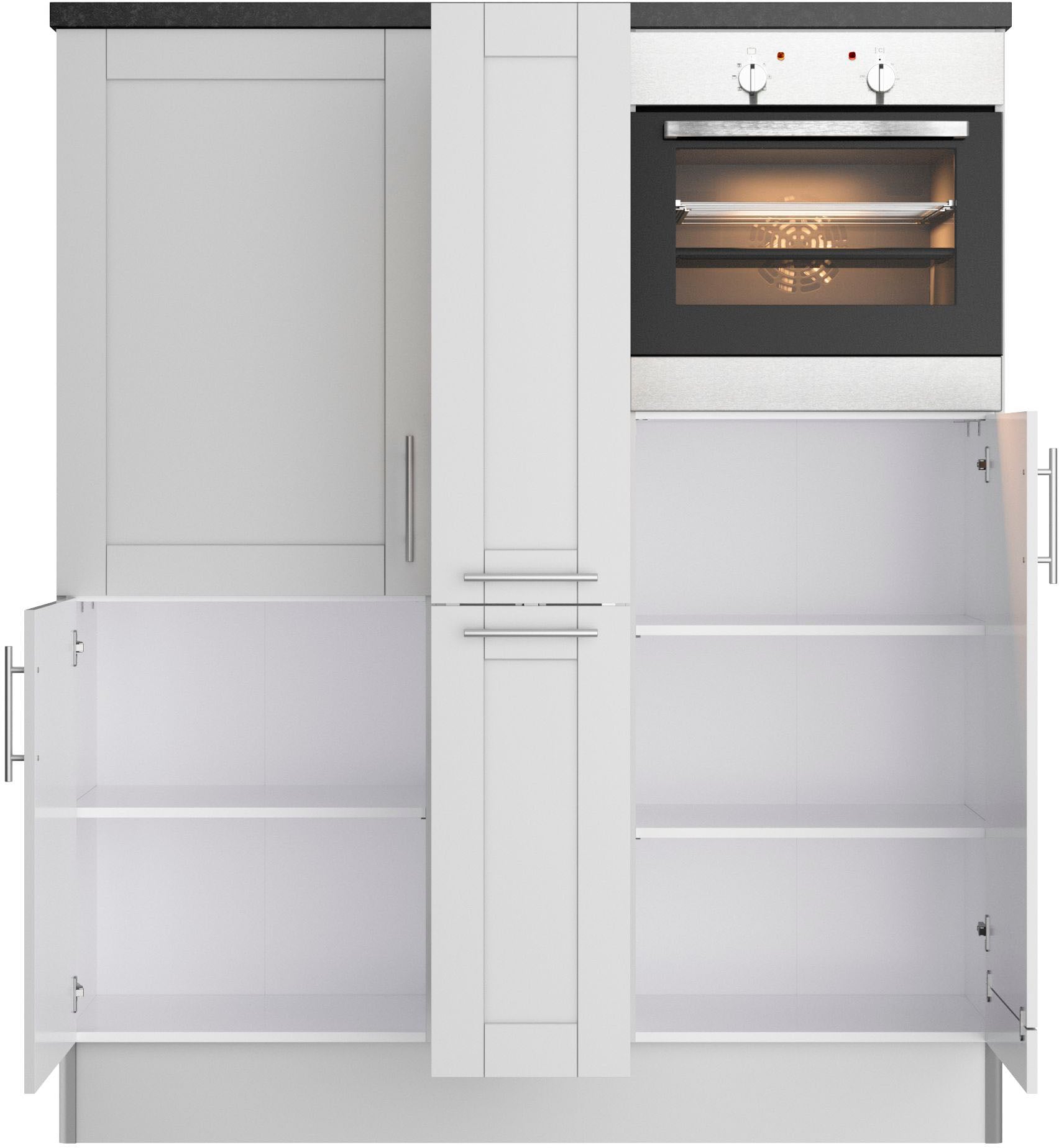 KOCHSTATION Pantryküche »KS-Ahus«, Breite 150 cm,wahlweise mit E-Geräten,Soft-Close-Funktion