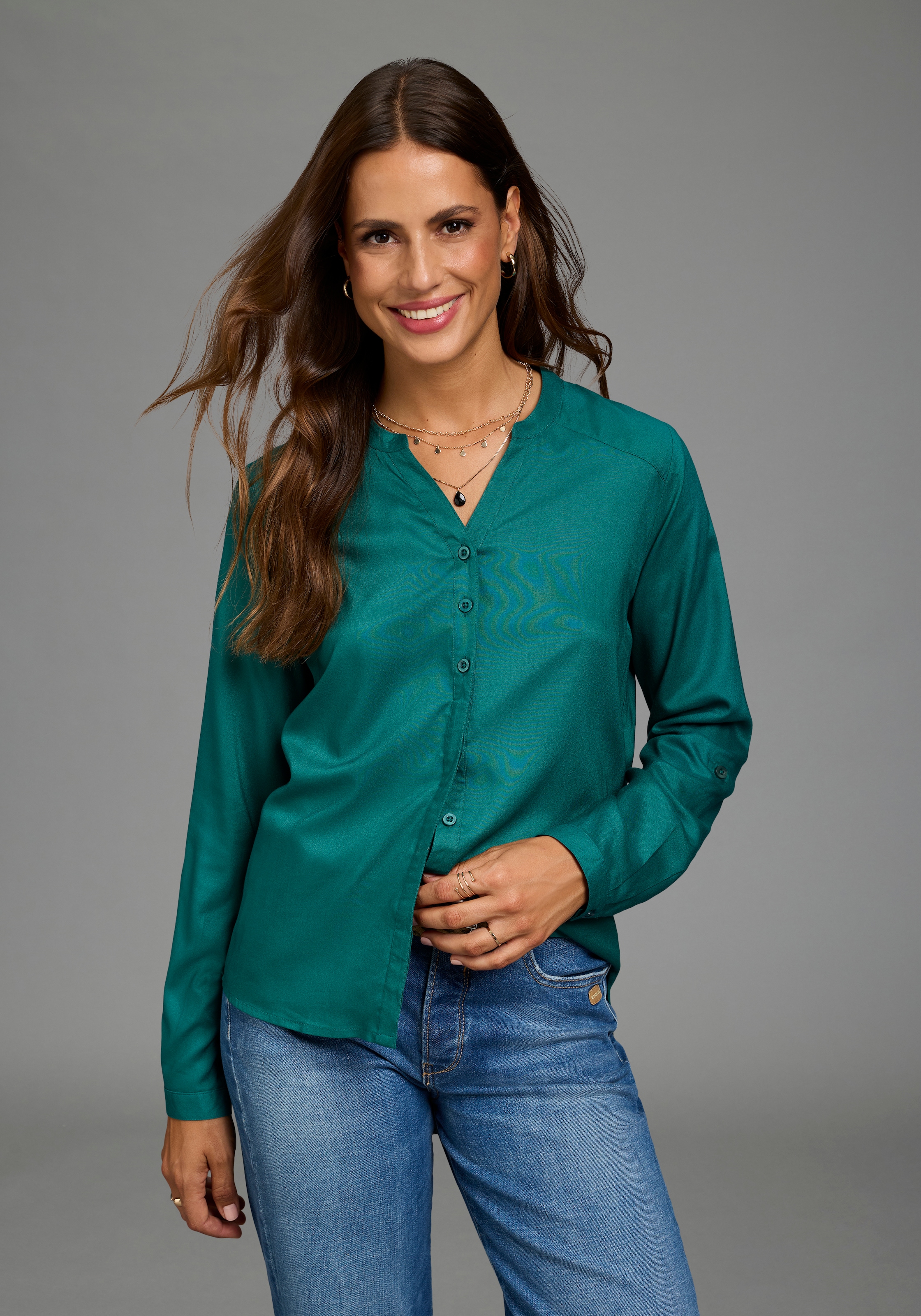 Image of Laura Scott Longbluse Vorne kurz, hinten länger geschnitten, Ärmel krempelbar