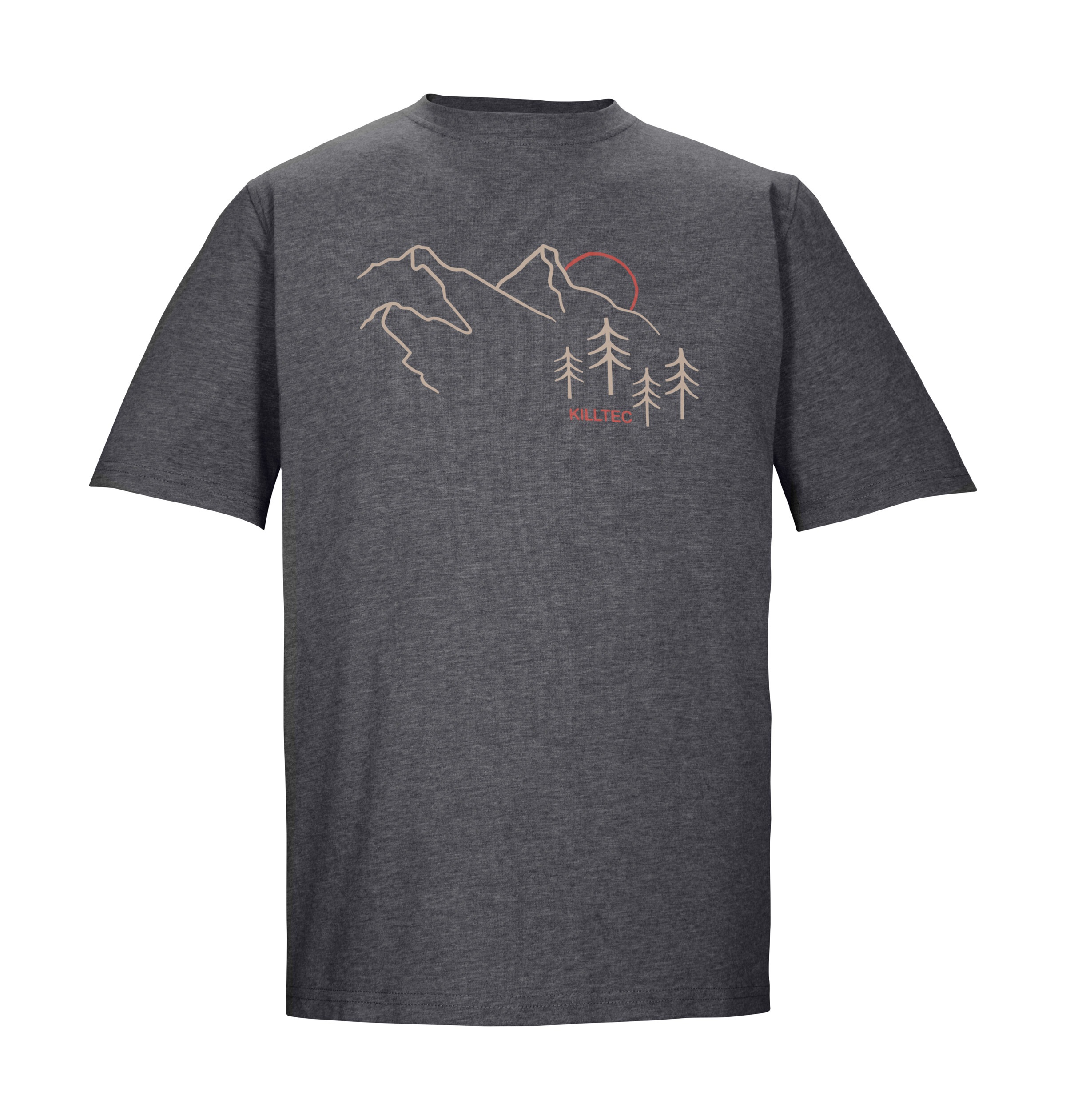 Image of Killtec T-Shirt "KOS 78 MN TSHRT" Herren T-Shirt von killtec, Melange-Optik, Bergprint, vielseitig.