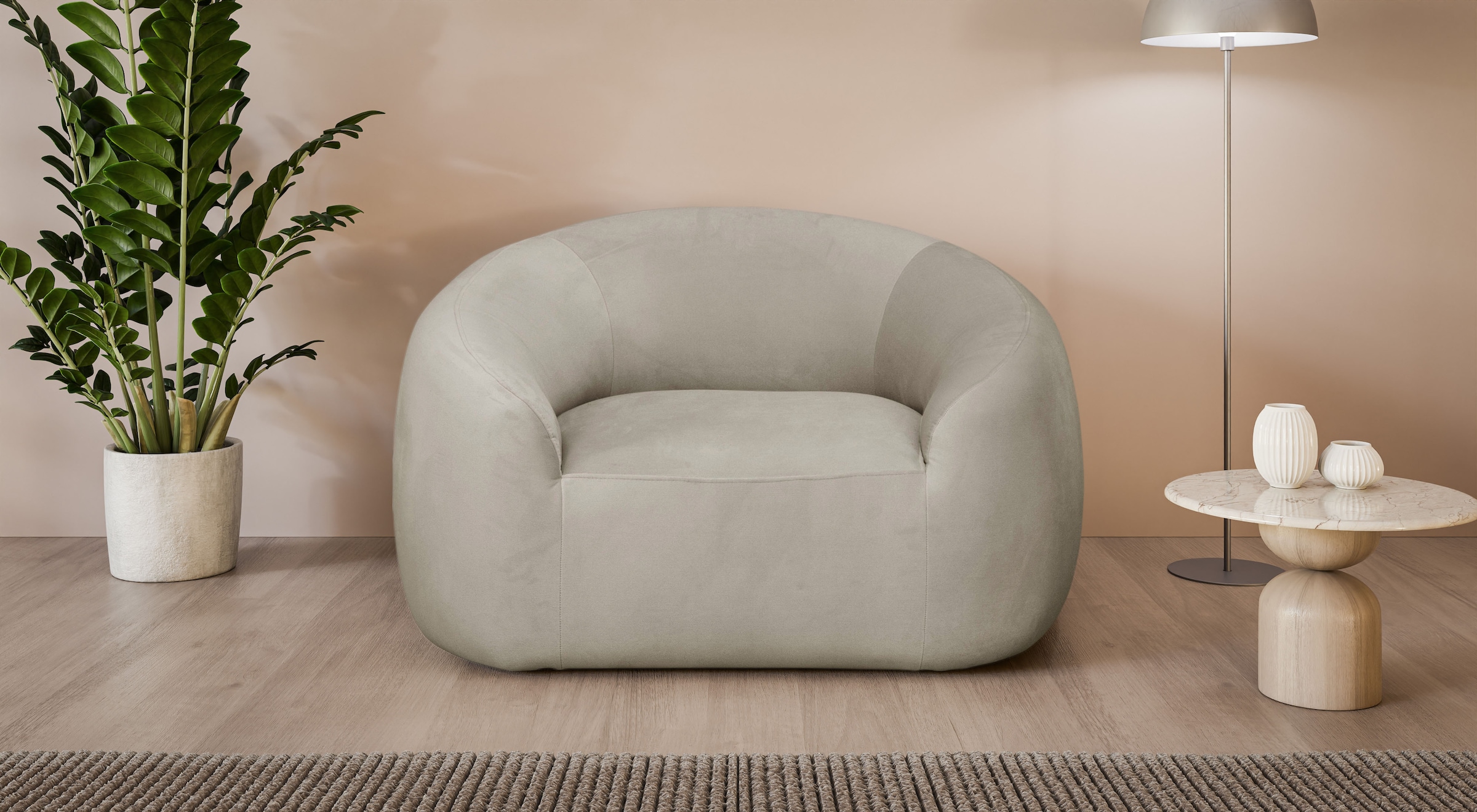 Image of LeGer Home by Lena Gercke Sessel "YANI Relaxsessel, Loungesessel, Masse B/T/H: 127/96/76 cm" organische Form, mit Wellenunterfederung, auch in Bouclé