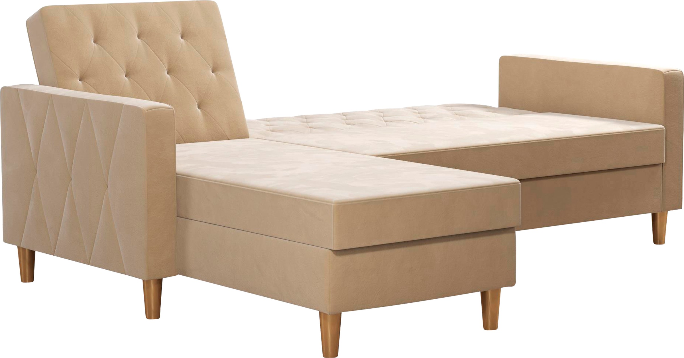 CosmoLiving by Cosmopolitan Ecksofa »Liberty, L-Form,« mit Schlafffunktion, Recamiere beidseitig montierbar, Sitzhöhe 43 cm