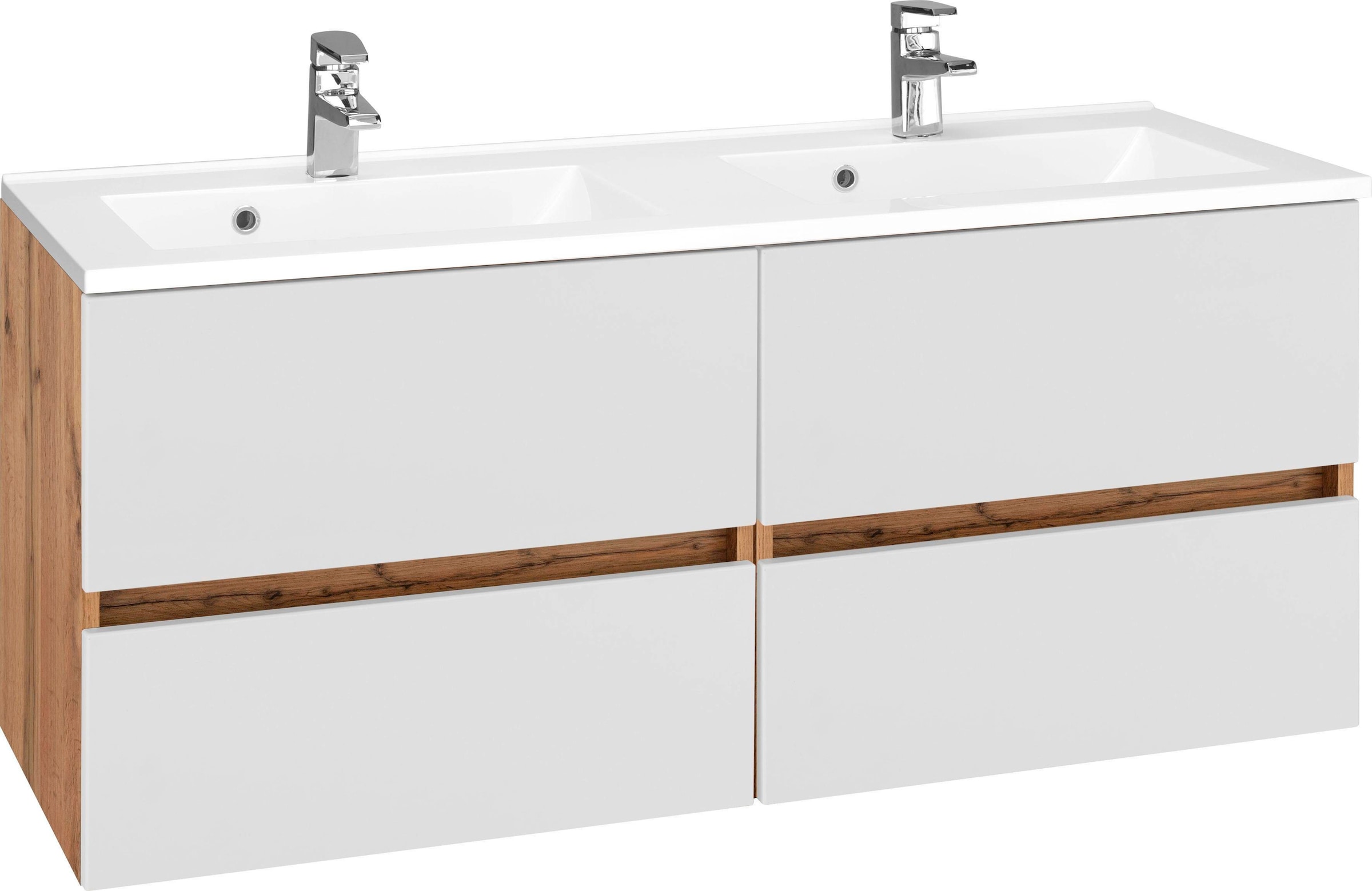 Image of welltime Waschbeckenunterschrank "Lucca" Badmöbel, Waschtisch inkl. Waschbecken, Breite 120 cm