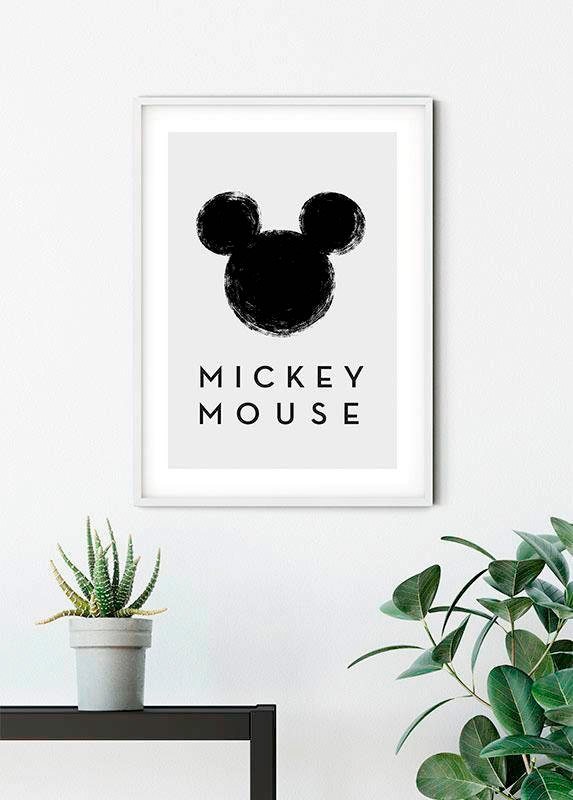 Image of Komar Bild "Mickey Mouse Silhouette" Disney 1 Stk. tlg. Wandbild zur Dekoration im Kinderzimmer - ohne Rahmen