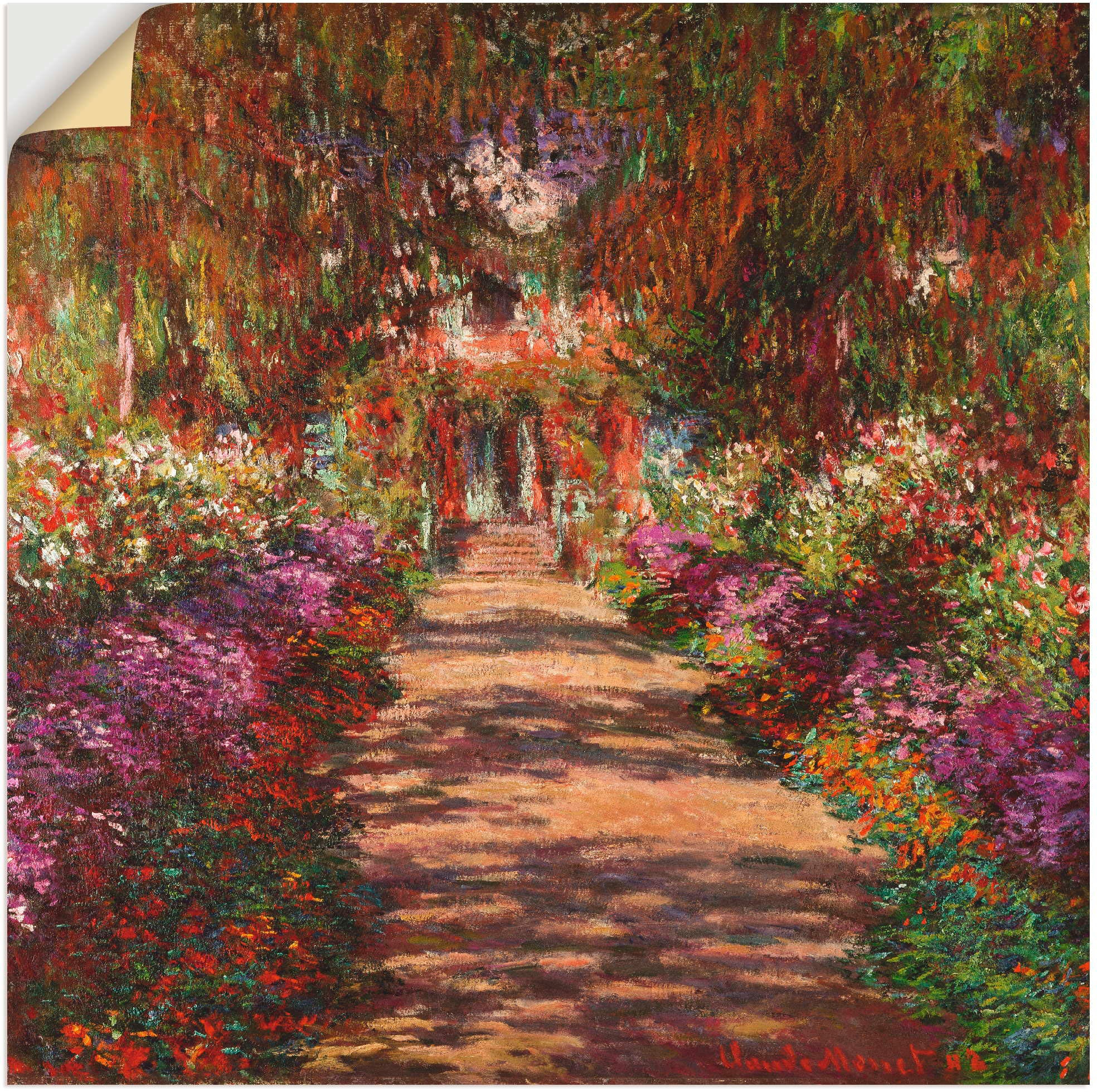 Poster jetzt in (1 »Weg Garten Monets Giverny. in 1902«, oder Alubild, St.), als Artland Garten, kaufen Grössen versch. Wandbild Wandaufkleber Leinwandbild, in