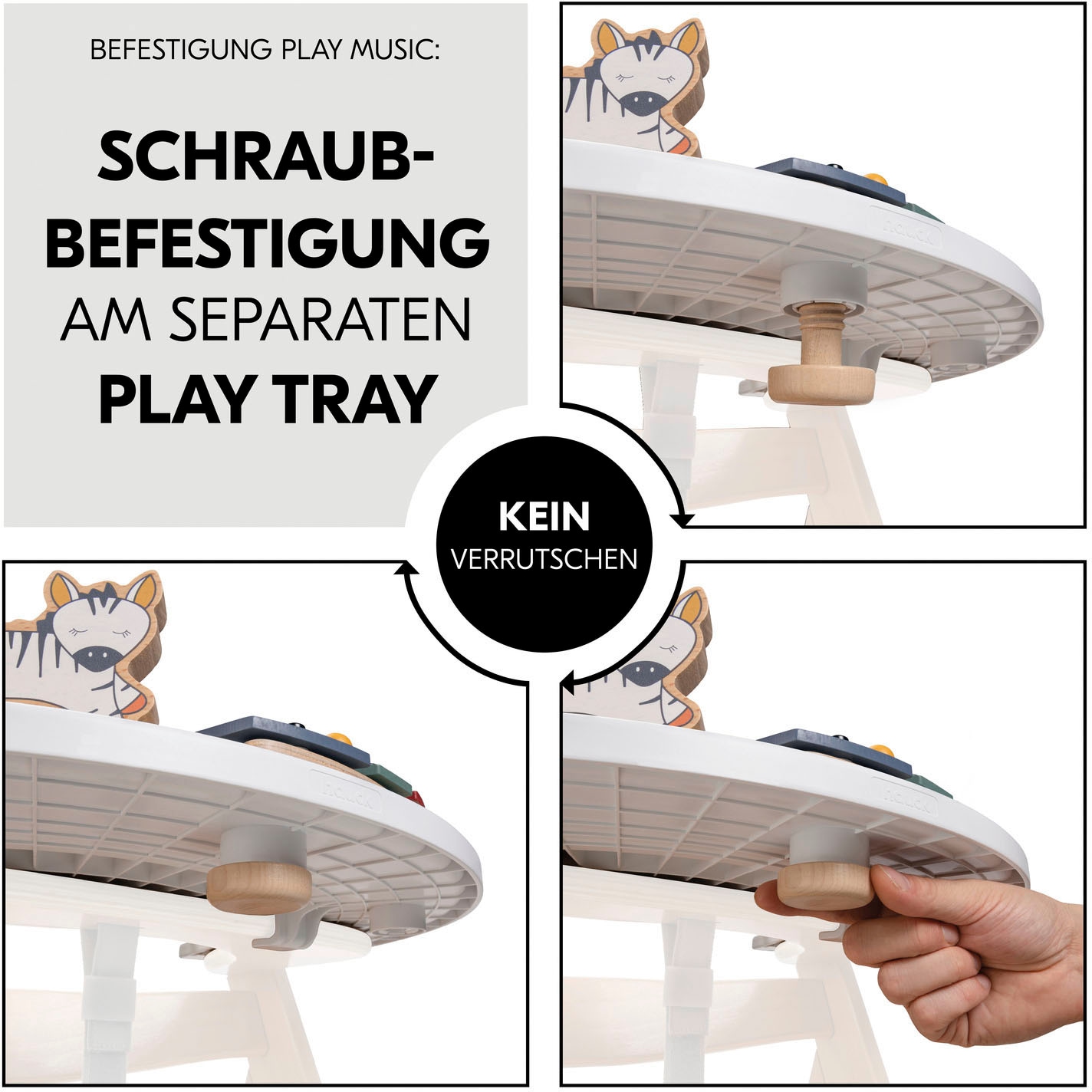 Hauck Jouet instrument de musique »Play Music Zebra für Hauck Spielbrett Play Tray« FSC® - schützt Wald