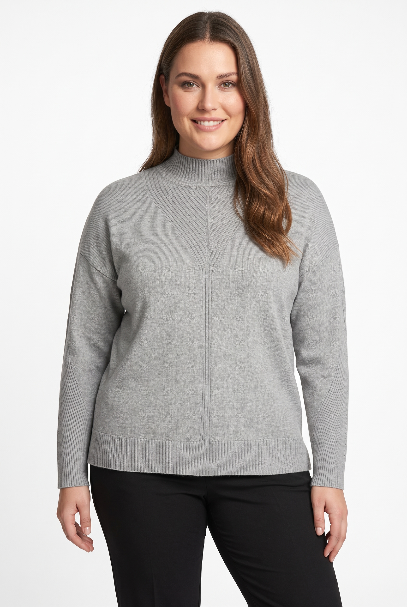 Image of ONLY CARMAKOMA Stehkragenpullover "CARPRINCESS LS HIGHNECK KNT NOOS" Viskosemischung, normal geschnitten