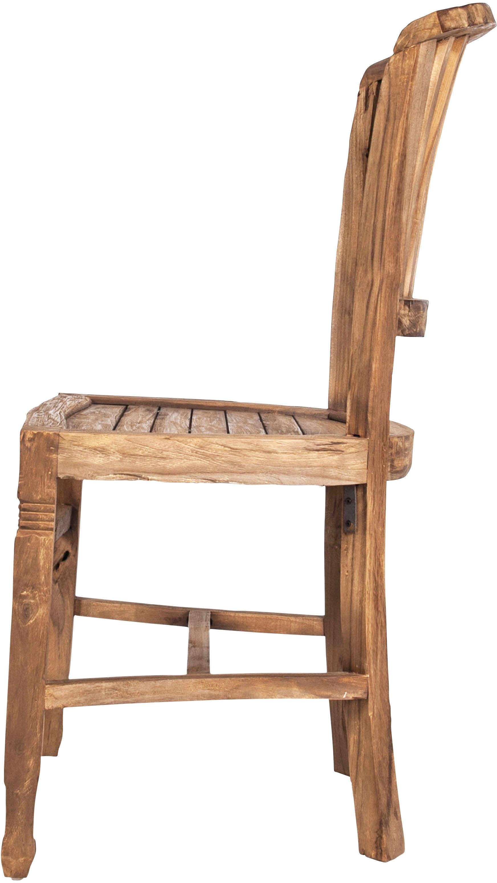 SIT Chaise »Cottbus aus recyceltem Teakholz – Massivholz – Brettsitz« () assise massive en planche de teck recyclé au design intemporel