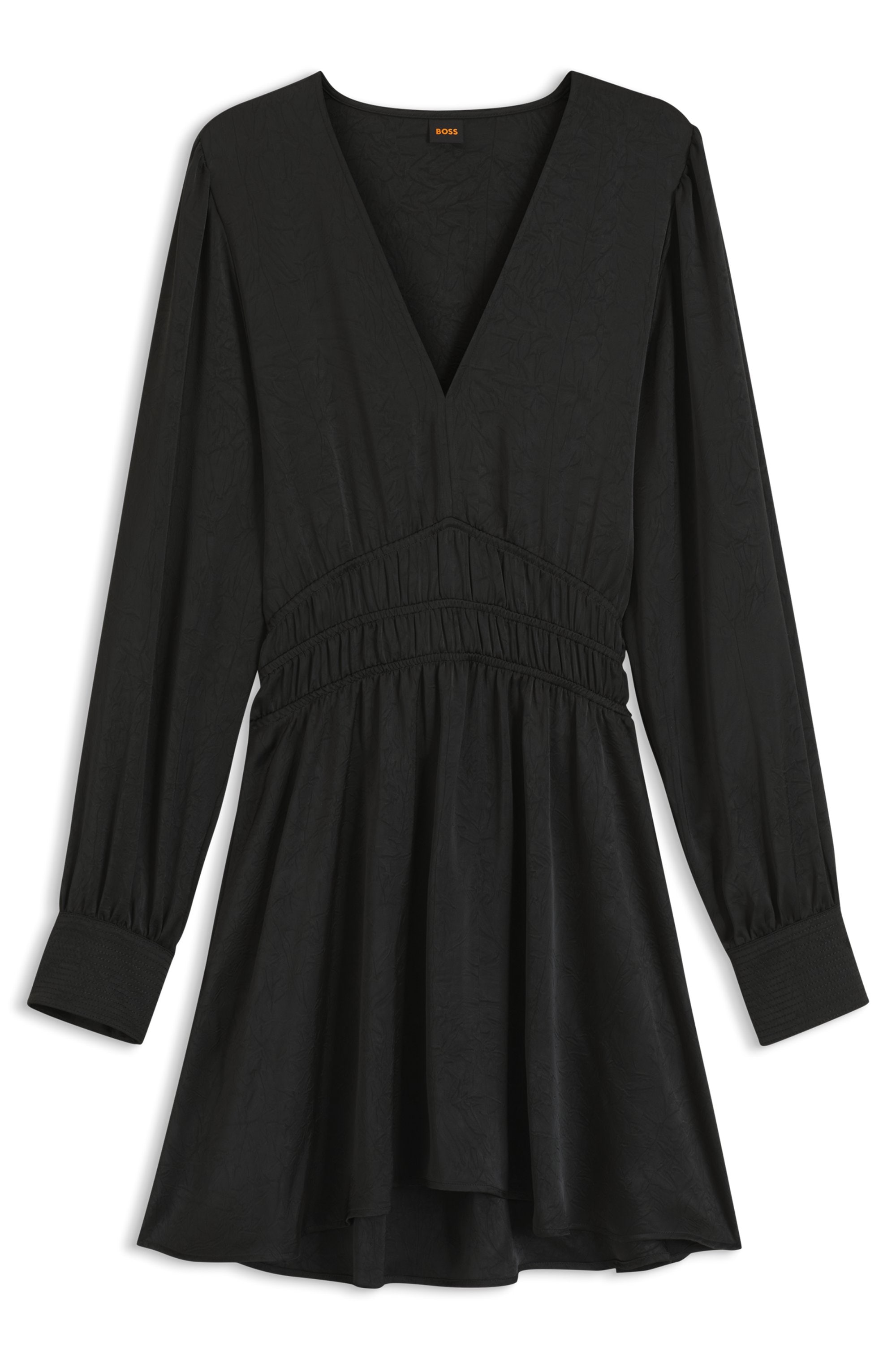 BOSS ORANGE Robe en satin »Deply Premium Damenmode« in Crinkle-Optik, Midi-Länge