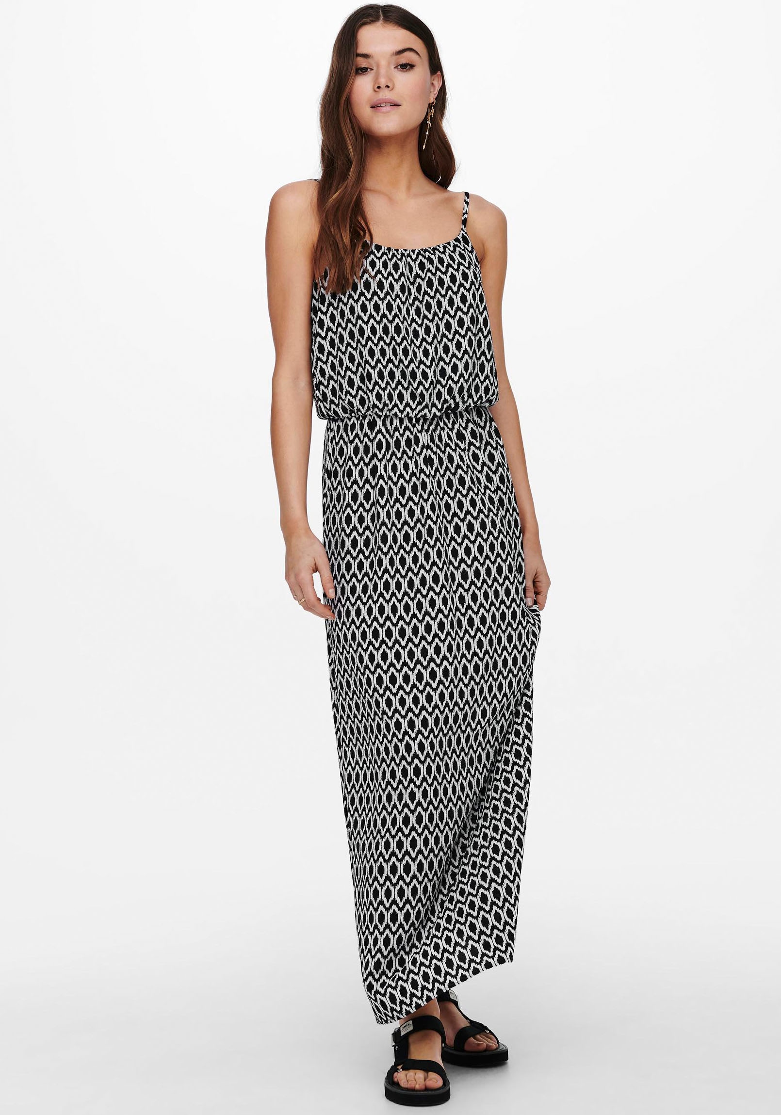 Image of ONLY Maxikleid "ONLWINNER S/L MAXI DRESS NOOS PTM" Materialmix, regular fit