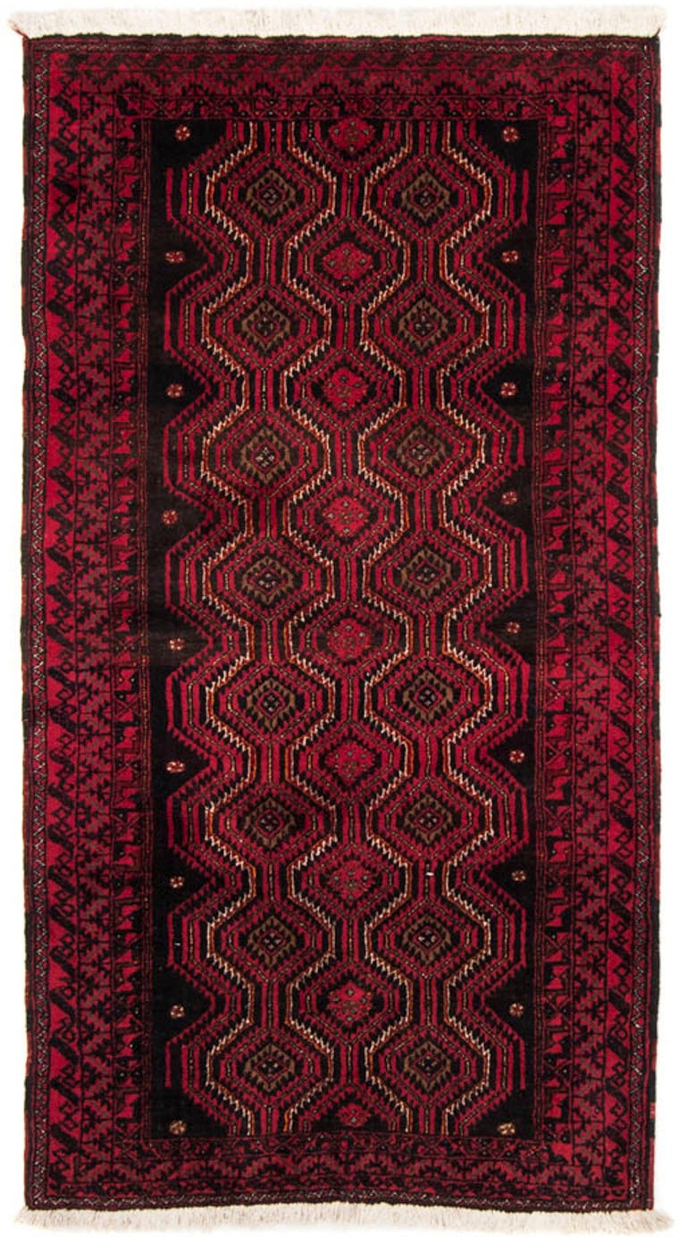 Image of morgenland Hochflor-Läufer »Belutsch Durchgemustert Rosso 180 x 96 cm«, rechteckig, 0,8 mm Höhe, Handgeknüpft bei Ackermann Versand Schweiz