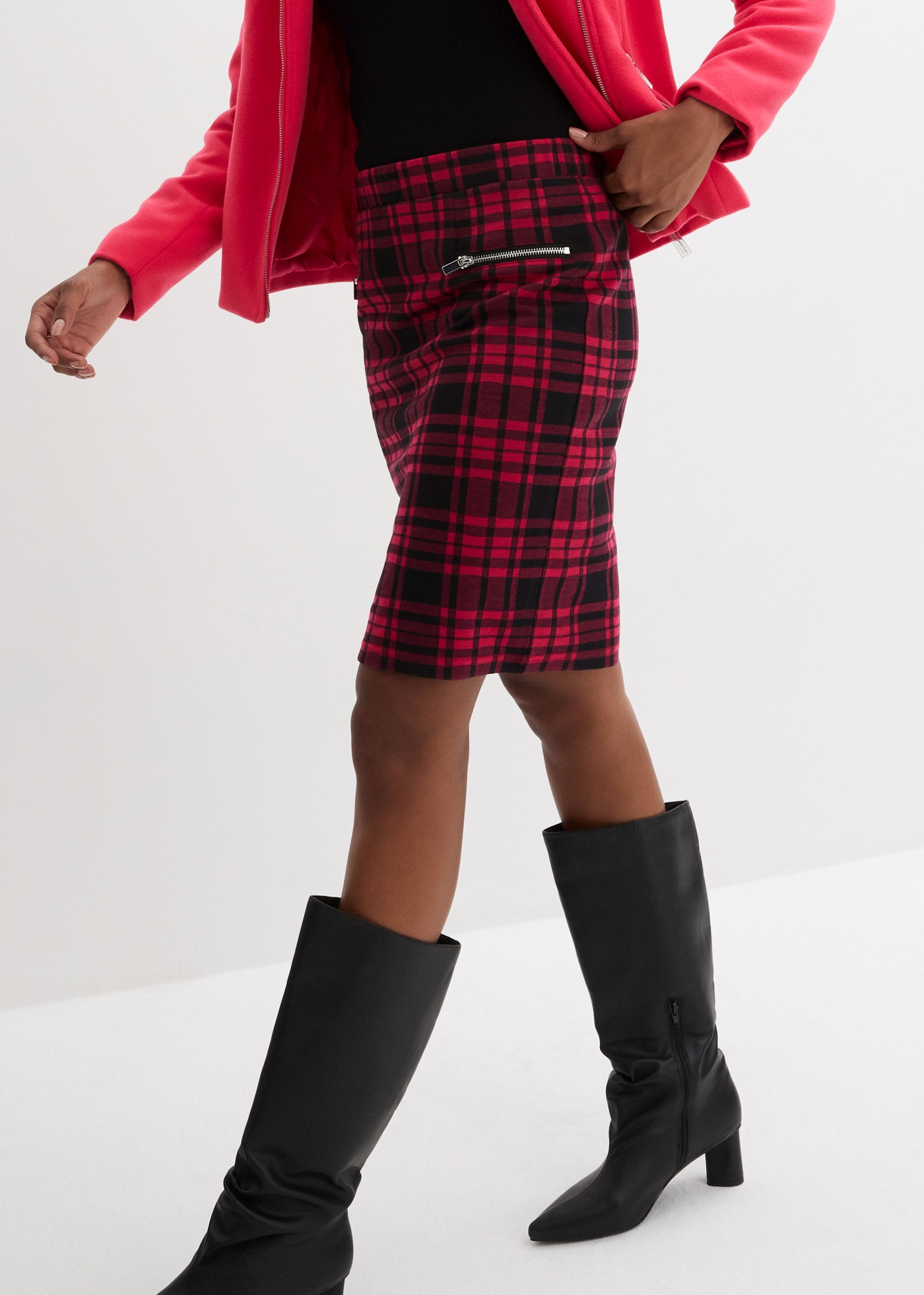 bonprix Jupe en jersey »Jersey-Rock« aus Polyester, Viskose und Elasthan, Minirock-Länge, mit Gummizug