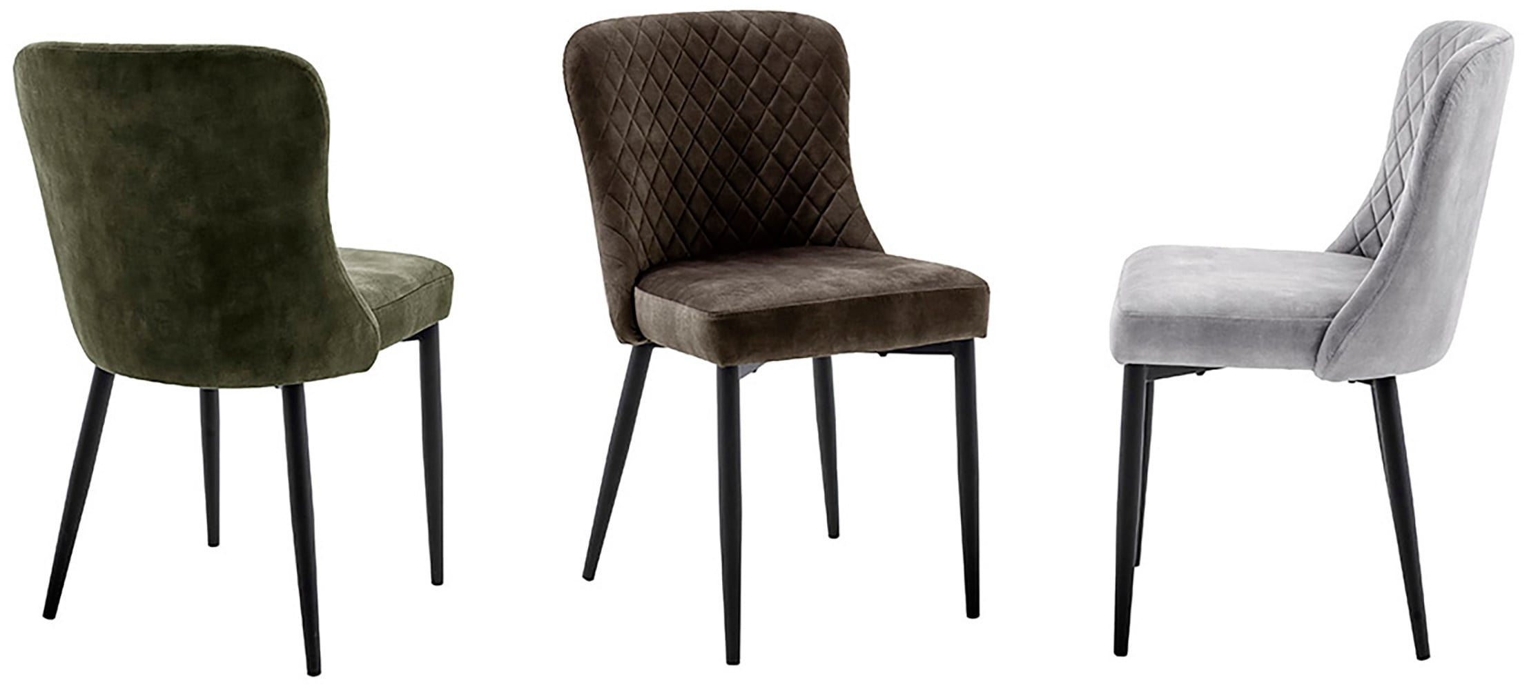 MCA furniture 4-Fussstuhl »ABOSHI Esszimmerstuhl (4er Set)«, (Set), 4 St., Veloursstoff, Taschenfederkern, Metall schwarz,Vintage-Veloursoptik,belastbar 120 kg