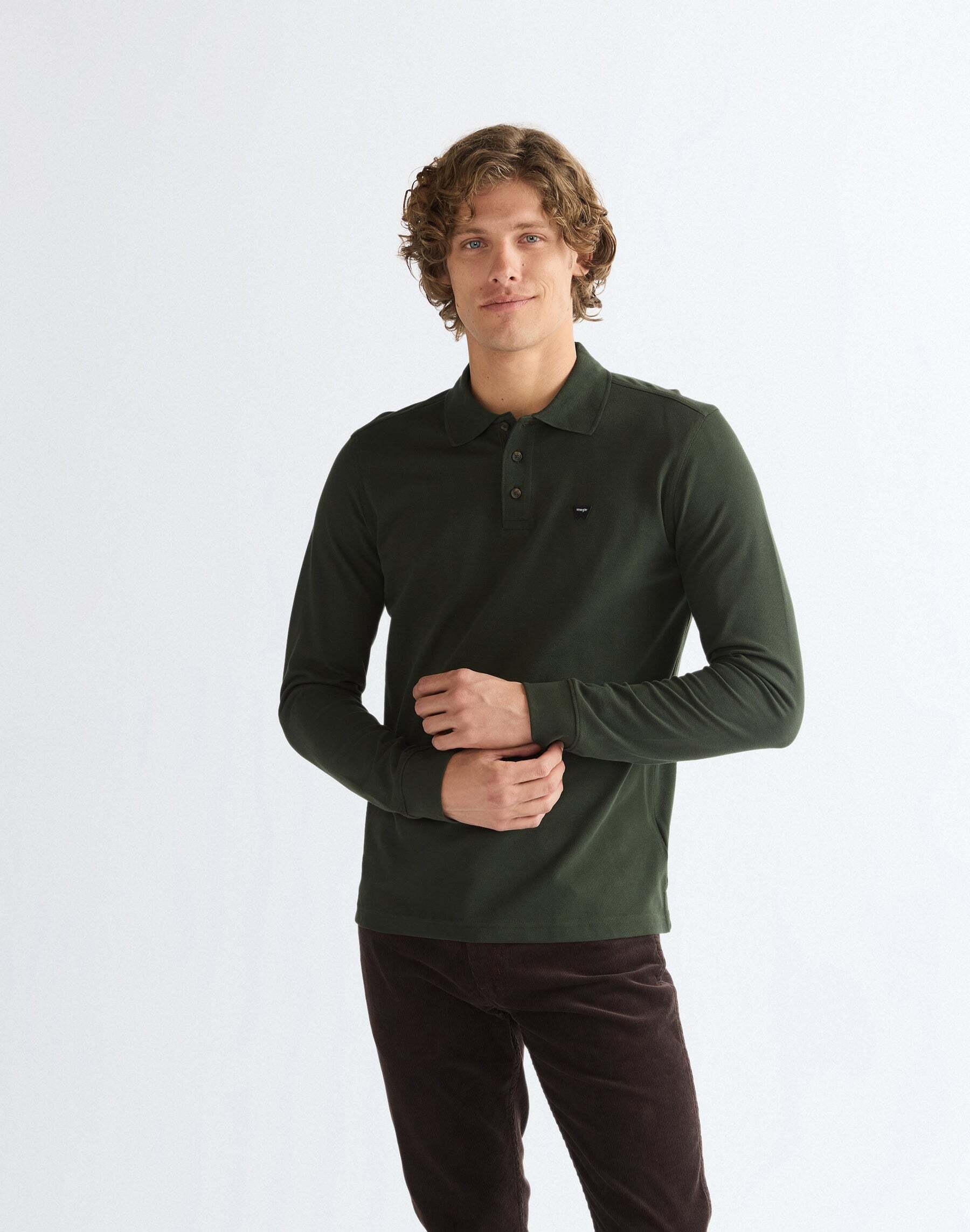 Image of Wrangler Langarm-Poloshirt "WRANGLER Langarmpolo Polo"