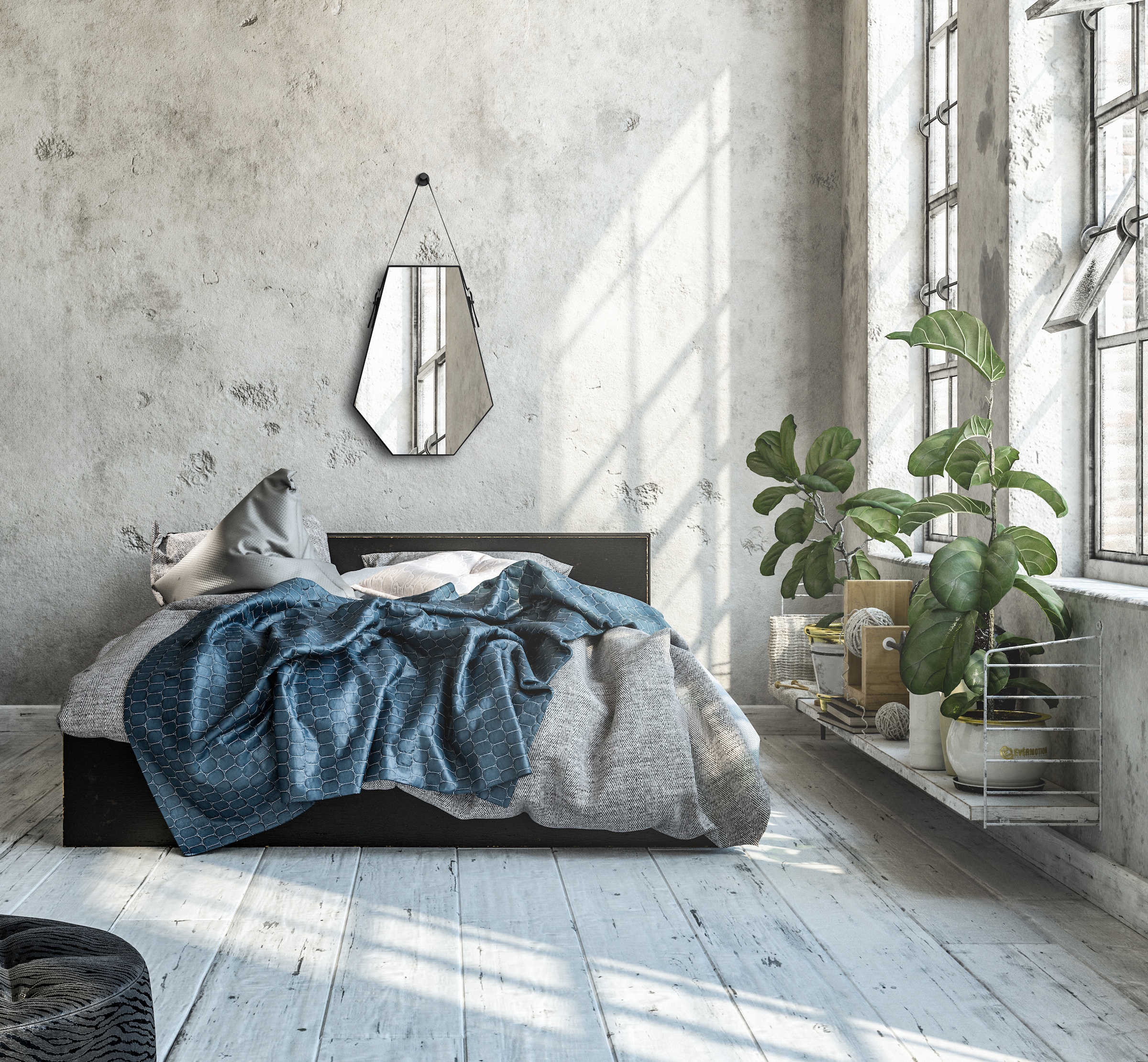 Image of MIRRORS AND MORE Dekospiegel "Emmi" sechseckige Form, dekoratives Lederband