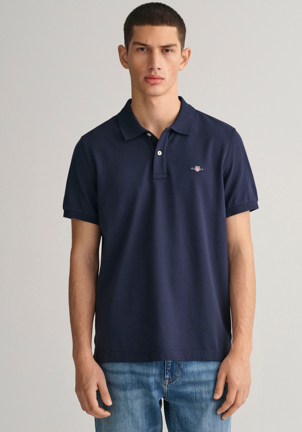 Gant Poloshirt »REGULAR ORIGINAL PIQUE SS RUGGER«, mit Logo und Flachstrickkragen 100% Baumwolle Pique