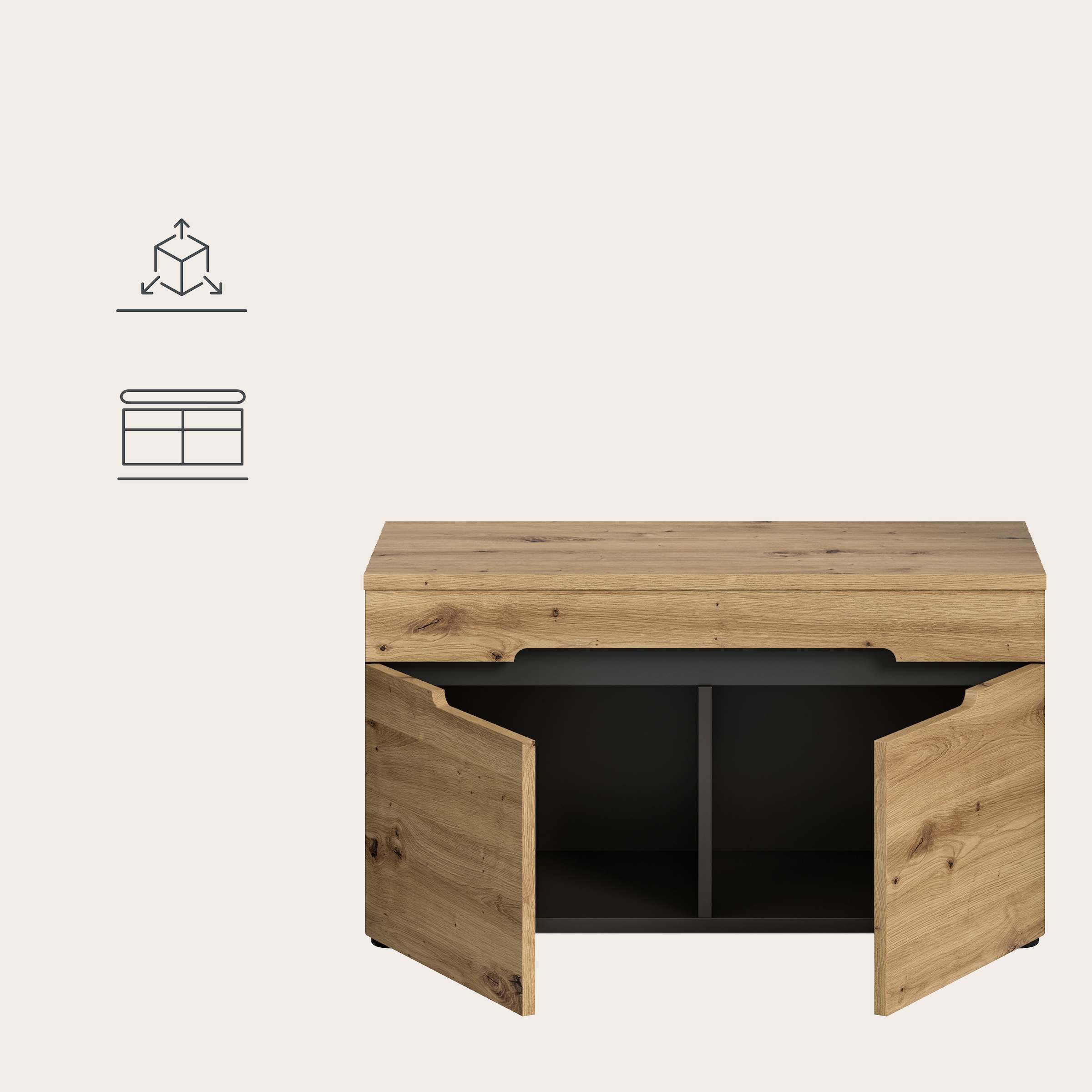 Home affaire Sitzbank »REHAT, TOPSELLER!, Breite 80cm, 2 Türen, 2 Fächer inkl. Sitzkissen« in verschiedenen Farben erhältlich, 2 Stk. tlg. Garderobenbank, Flurbank, Dielenbank, Bank mit Stauraum, Bank