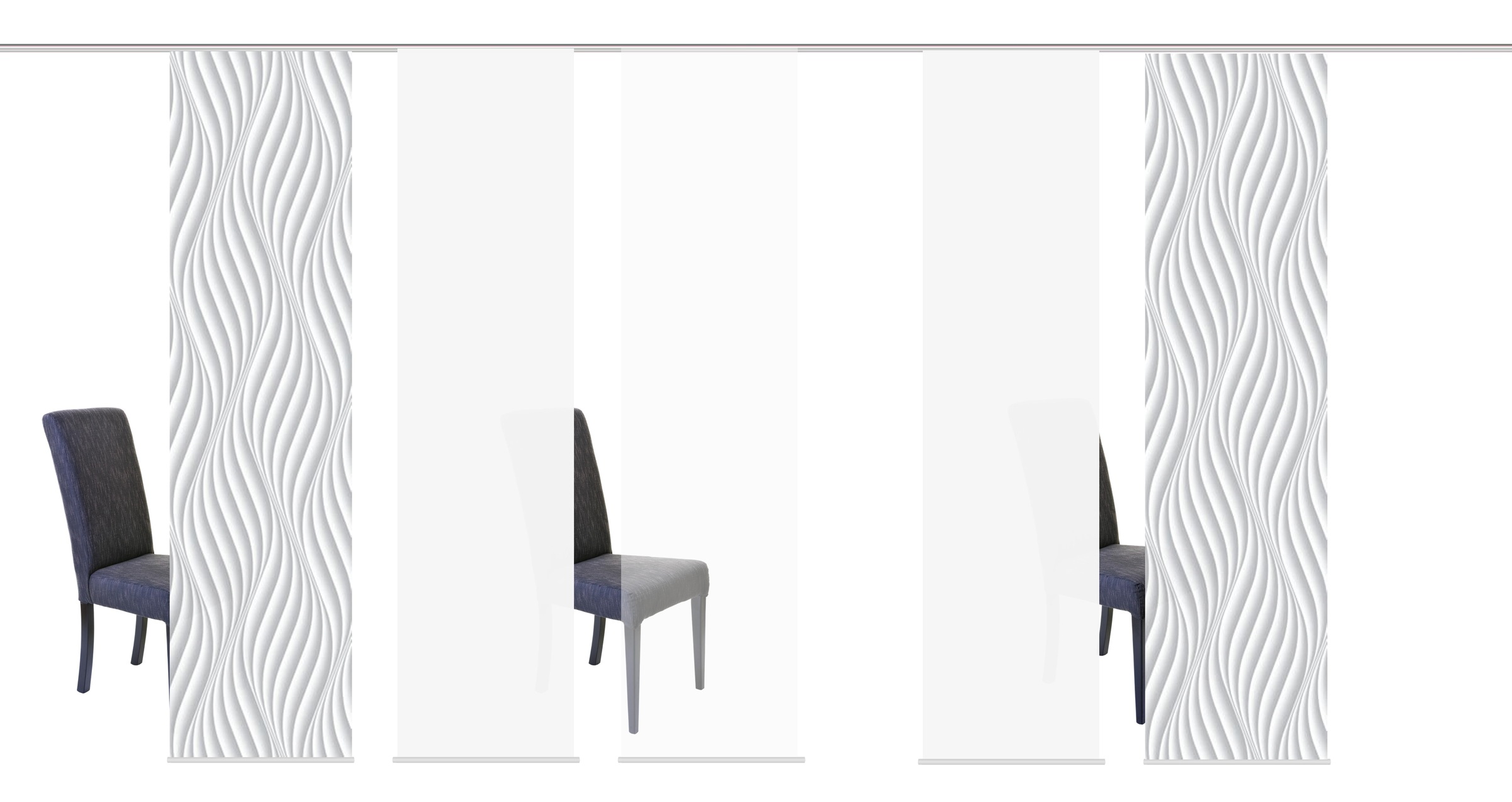 Image of HOME WOHNIDEEN Schiebegardine »WAVES«, (5 St.), HxB: 245x60, inkl. Befestigungszubehör bei Ackermann Versand Schweiz