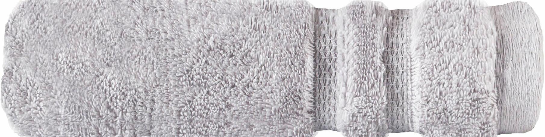 Egeria Badetuch »Micro Touch«, (1 St., Badetuch 70 x 140 cm), Uni Programm mit Streifenbordüre, extrem saugfähig, reine Baumwolle