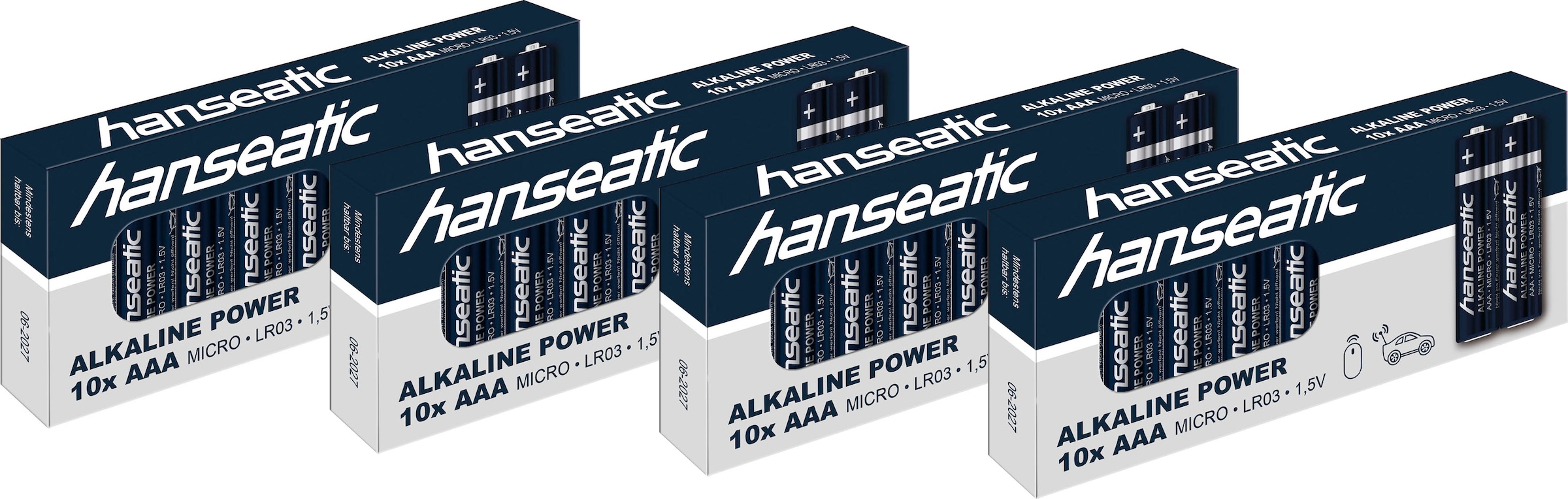 Hanseatic Batterie »40er Pack Alkaline Power, AAA Micro«, LR03, (Packung, 40 St.), bis zu 5 Jahren Lagerfähigkeit