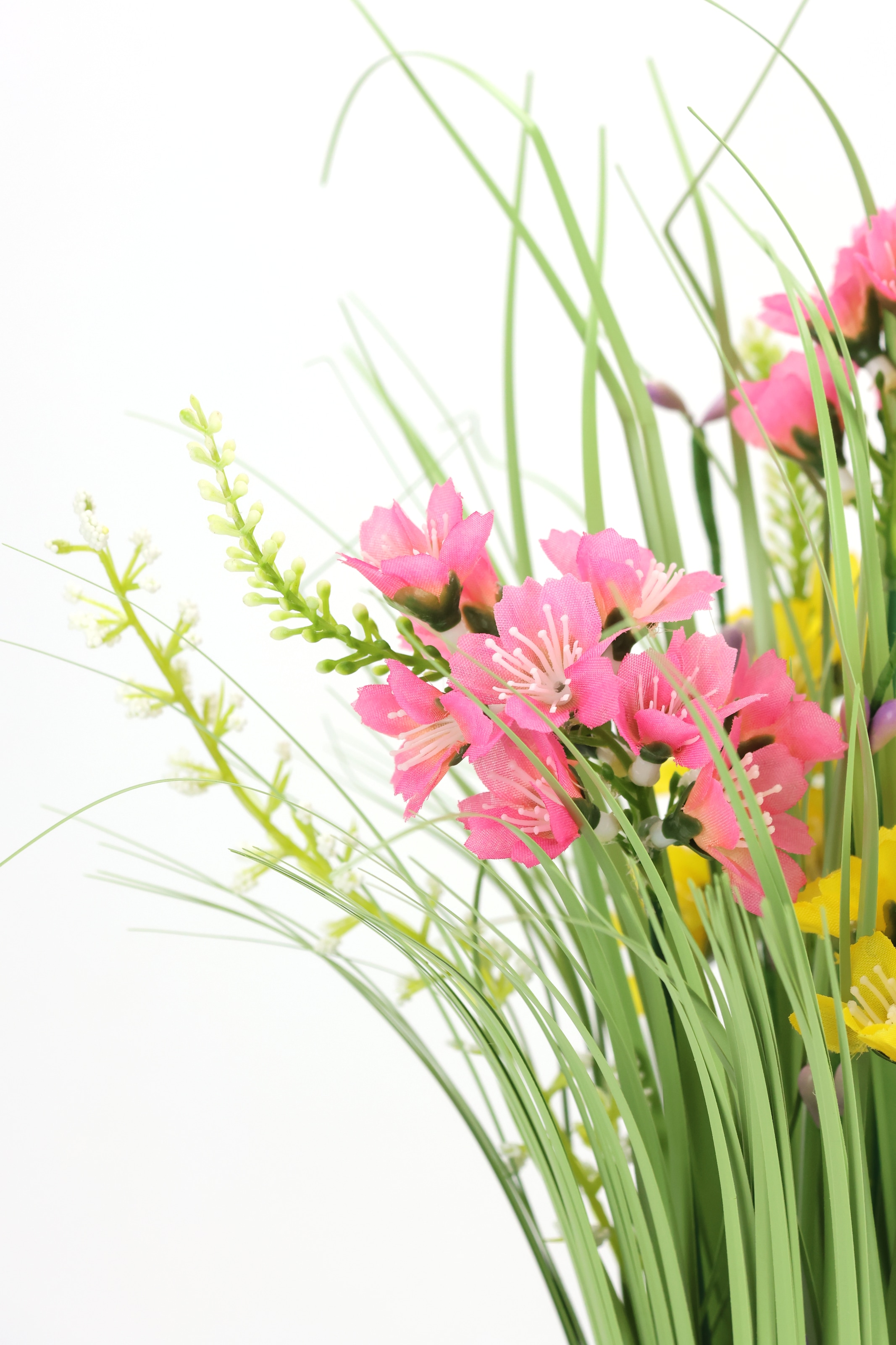 I.GE.A. Herbe artificielle »Grasbund mit Blüten« Deko Grasbusch Gräser Kunstblume Kunstpflanze Künstliche Pflanze