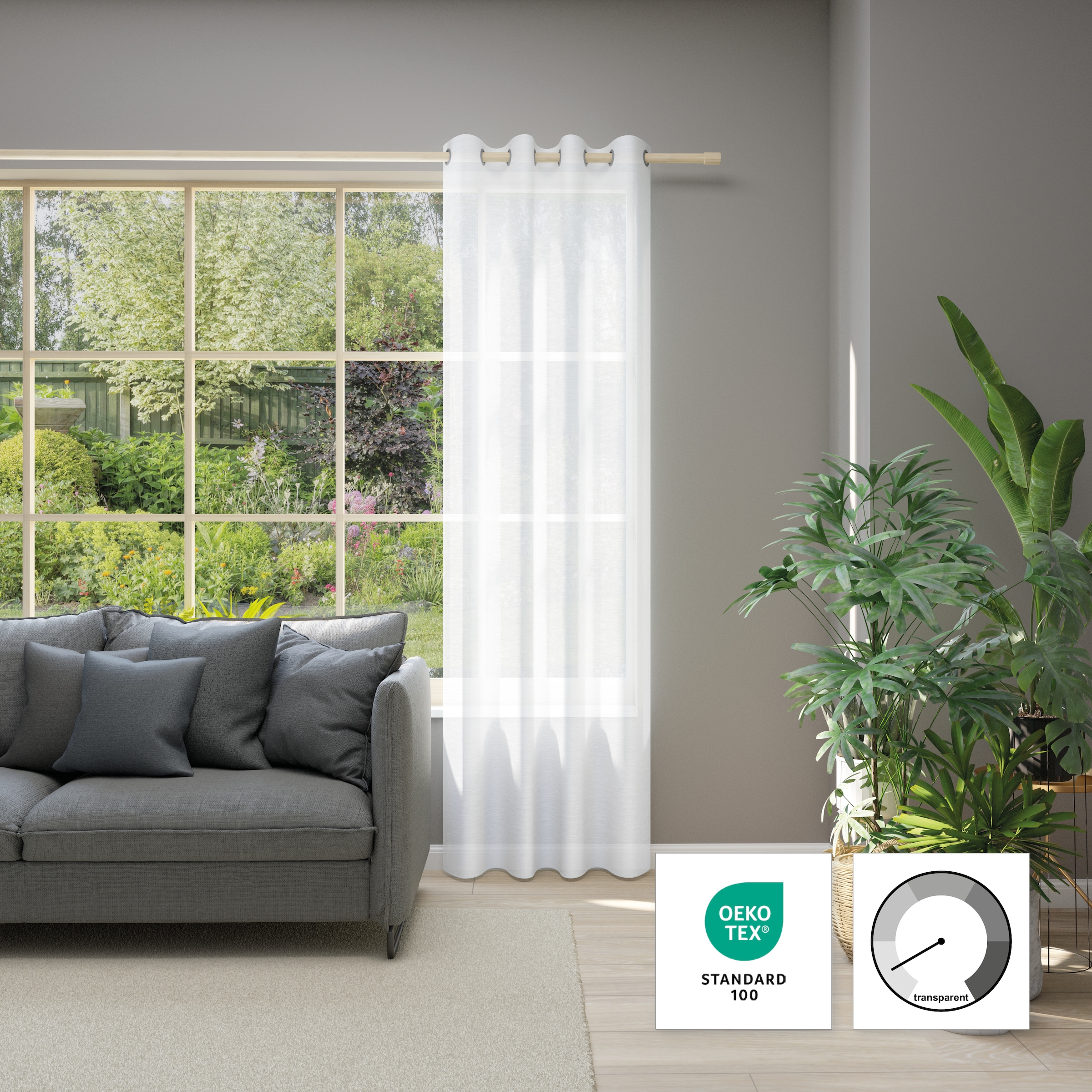 Neutex for you! Rideau »Allure« Œillet 1 cuis tlg. HxB: 245x140, Ösenschal mit Metallösen