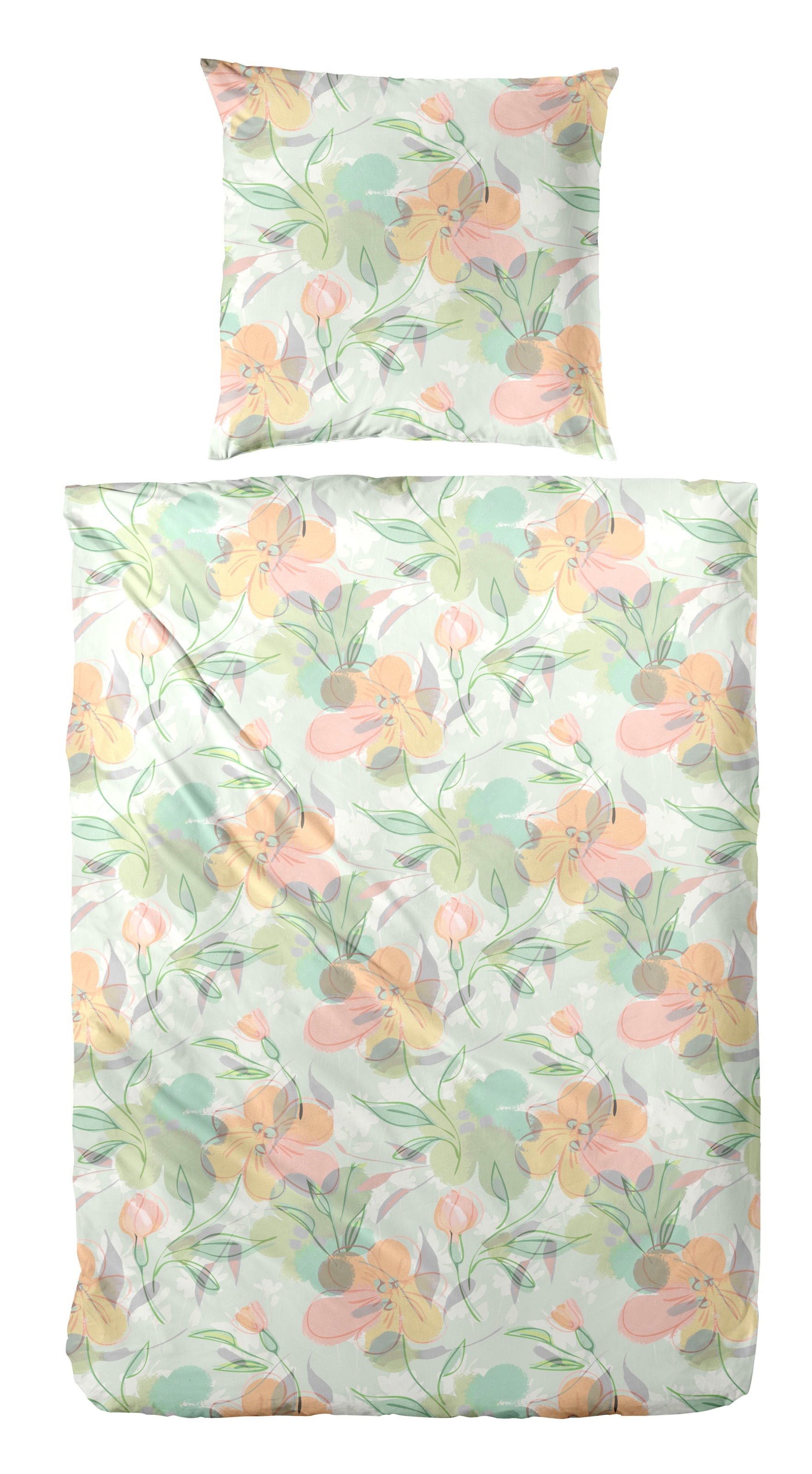 Image of Primera Bettwäsche "Feinbiber-Bettwäsche Floris" 2 Stk. mit zarten Blüten