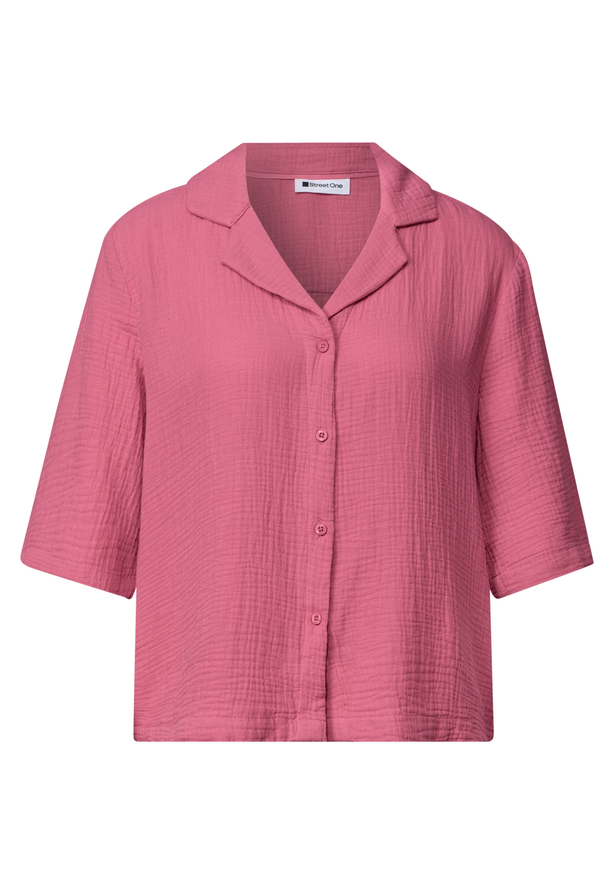 STREET ONE Blouse chemise Blouse d'été, mousseline de coton de haute qualité