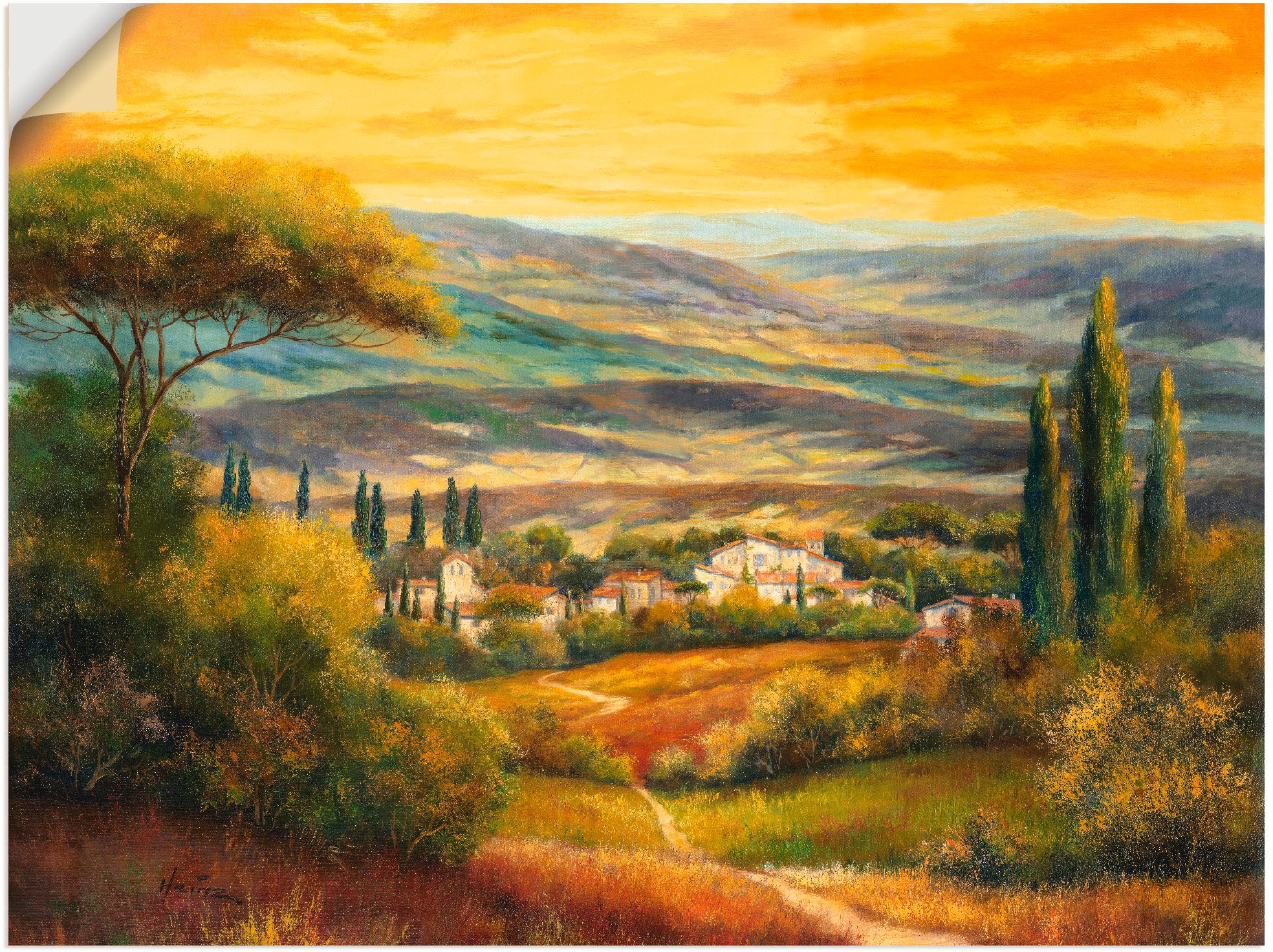 Image of Artland Wandbild »Toskanatal«, Europa, (1 St.), in vielen Grössen & Produktarten - Alubild / Outdoorbild für den Aussenbereich, Leinwandbild, Poster, Wandaufkleber / Wandtattoo auch für Badezimmer geeignet bei Ackermann Versand Schweiz