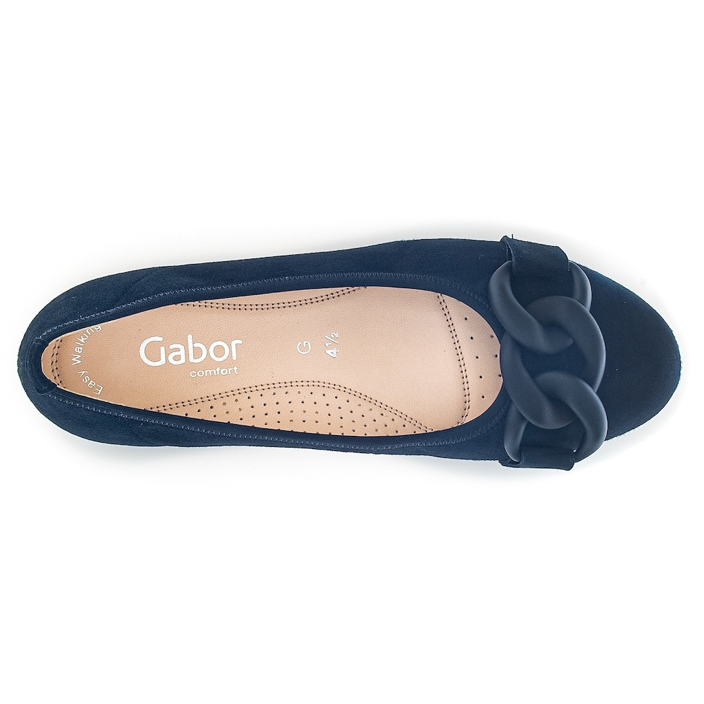 Gabor Ballerina »FLORENZ«, Flache Schuhe, Slipper in abgerundeter Form