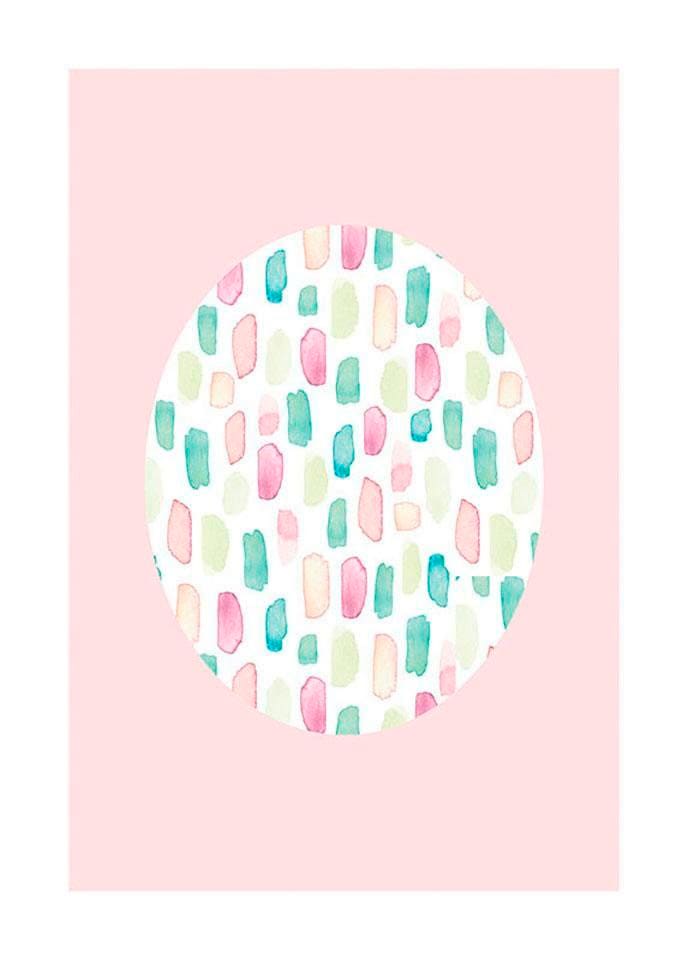 Komar Bild "Shelly Patterns Rose" Blumen 1 Stk. tlg. Wandbild zur Dekoration - ohne Rahmen