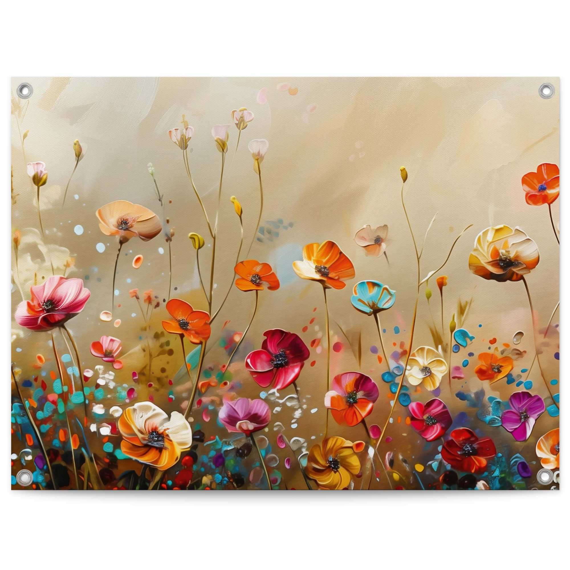 Image of Reinders Poster "Summer Flowers" Garten - Mehrfarbig - Leinwand - Blumen und Pflanzen - 80x60 cm