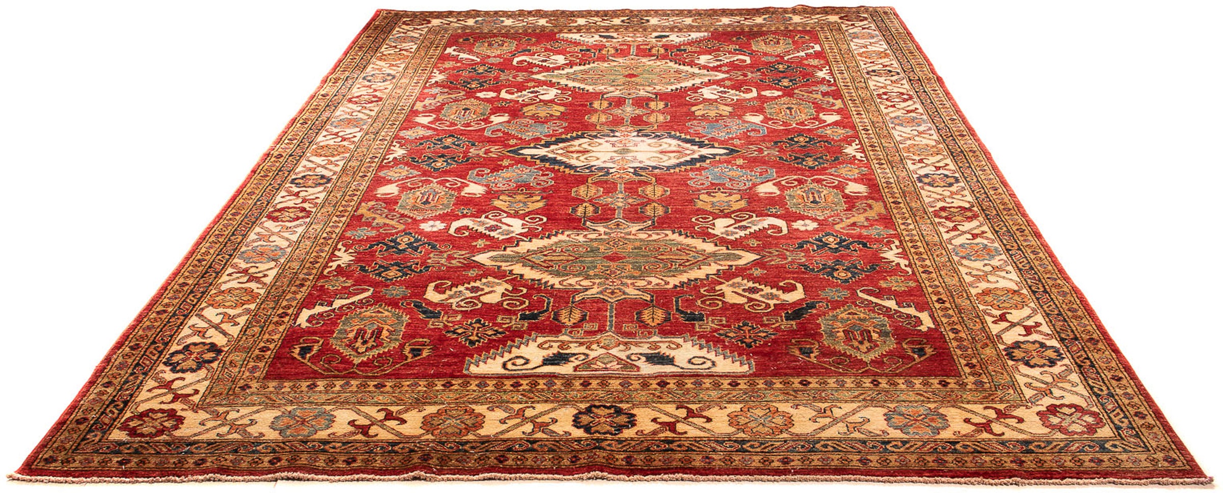 Image of morgenland Orientteppich »Ziegler - Kazak - 238 x 197 cm - rot«, rechteckig, 6 mm Höhe, Wohnzimmer, Handgeknüpft, Einzelstück mit Zertifikat bei Ackermann Versand Schweiz