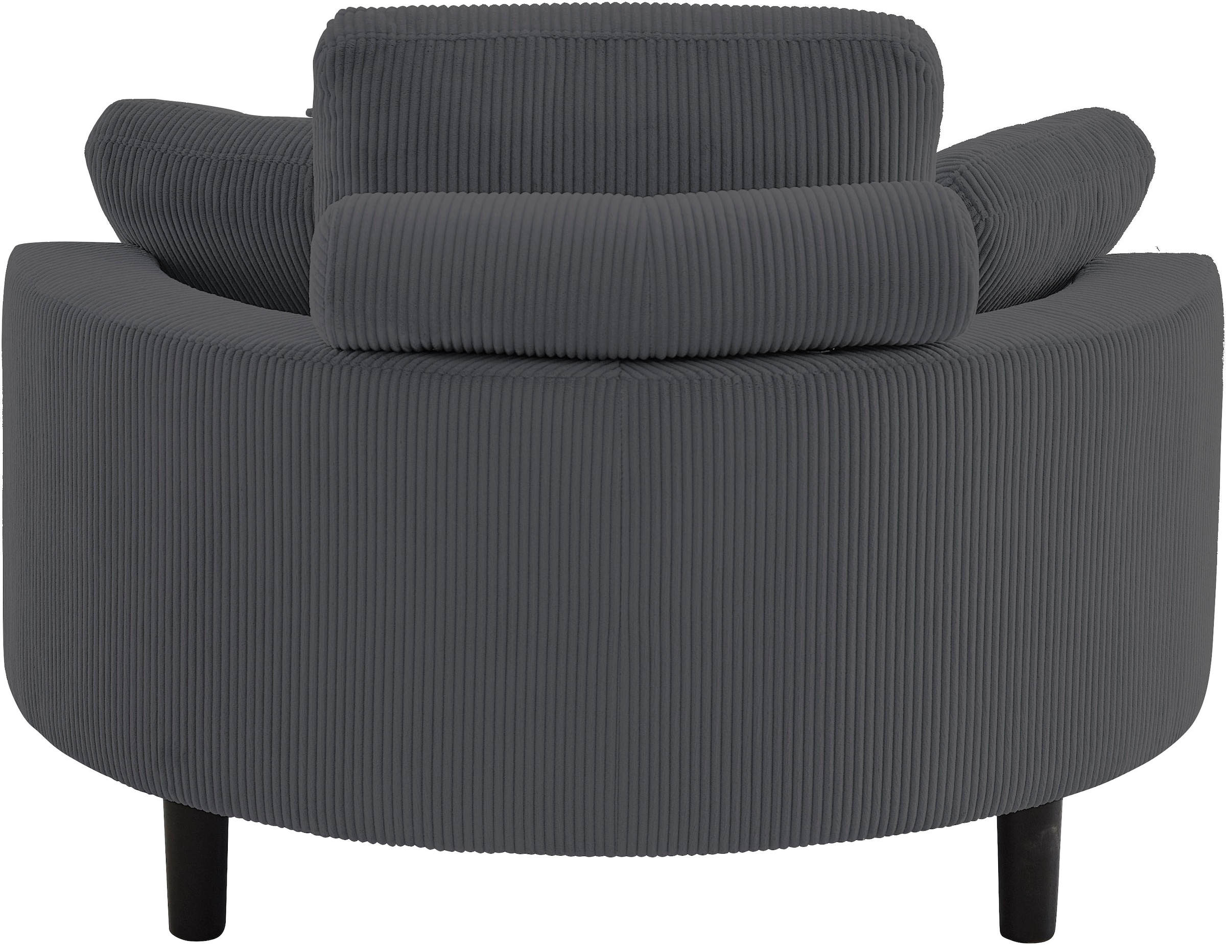 ATLANTIC home collection Loveseat »Ravi, B: 114 cm«, XXL- Sessel, mit Stauraumhocker, Rückenstütze & 4 Zierkissen