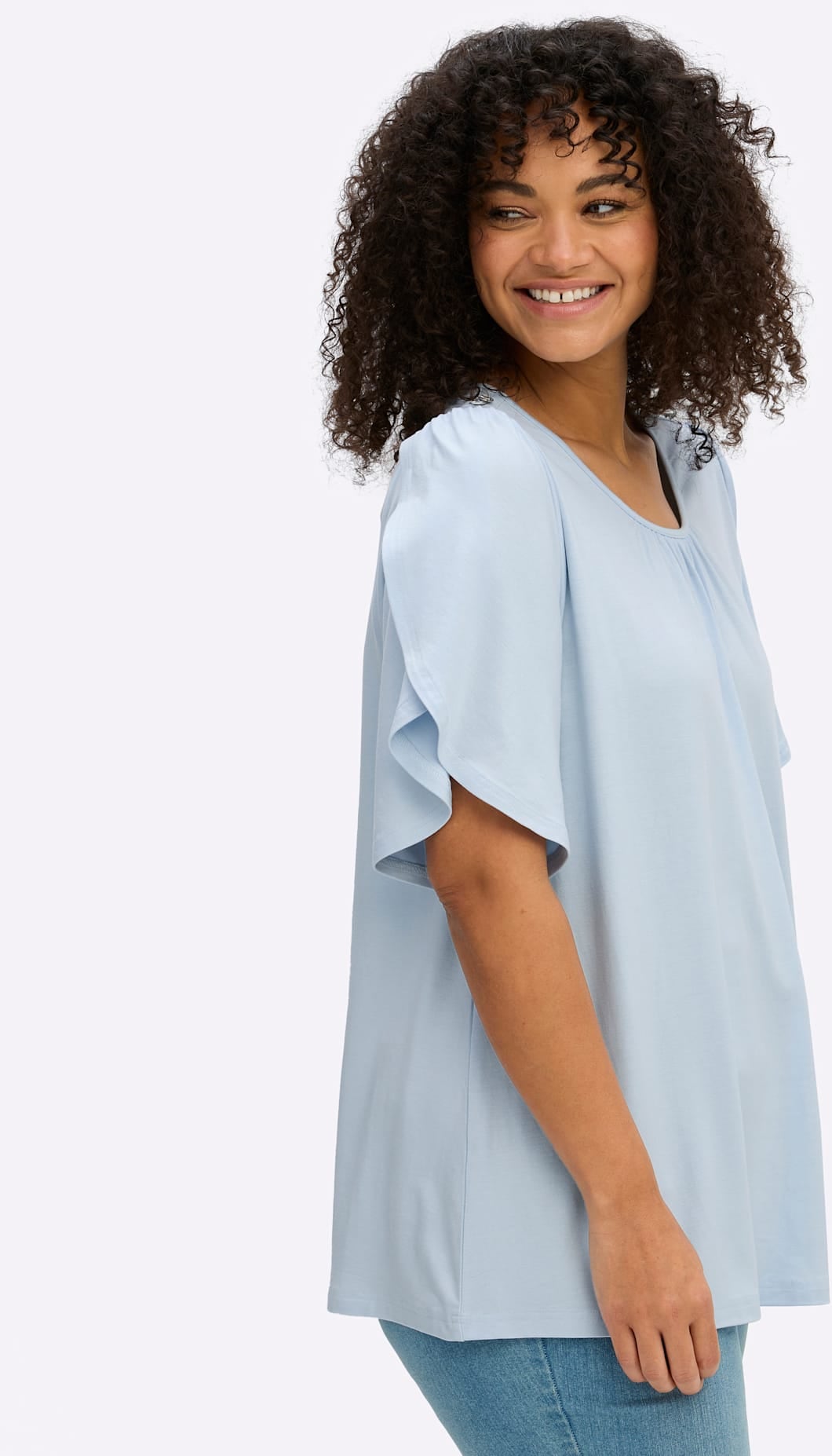 Sheego Shirt à col rond »Shirt« 1
