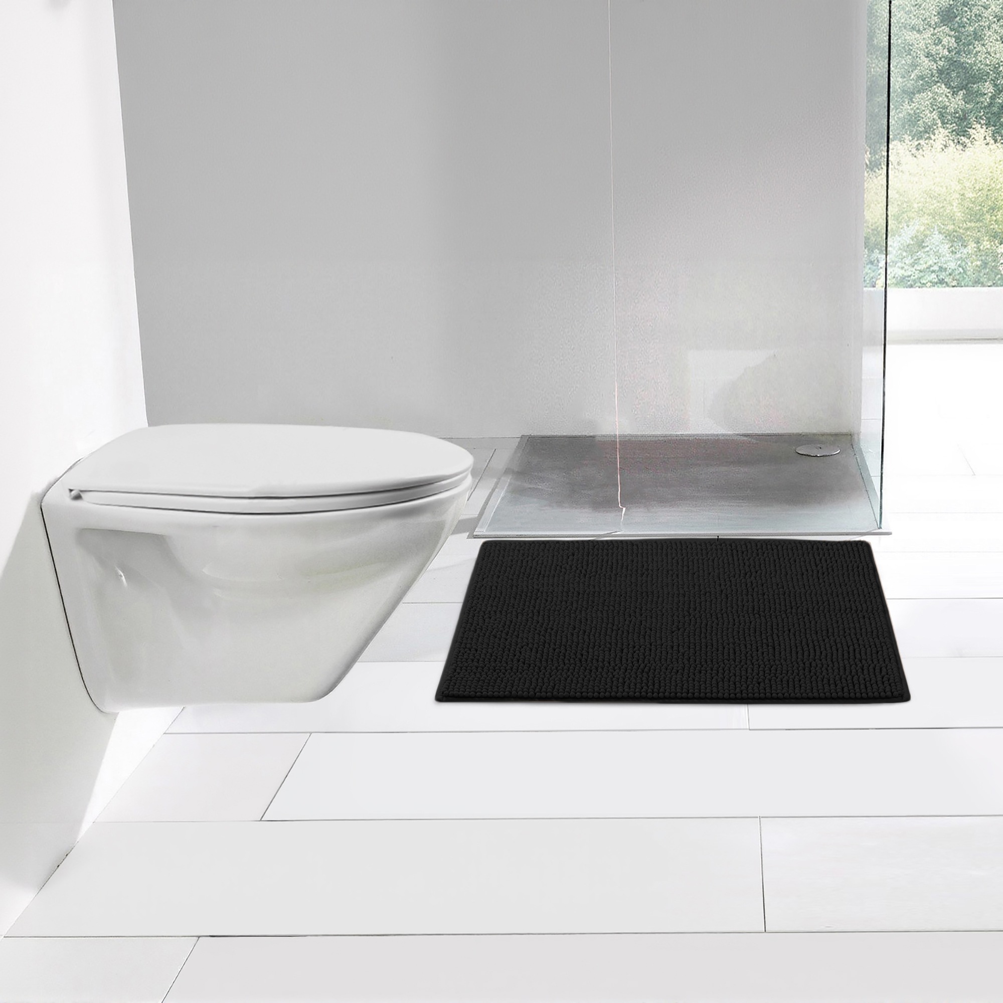 my home Tapis de bain »Vanessa Chenille, Badvorleger, Badezimmer Teppich, Duschvorleger« Höhe 15 mm Uni Farben, besonders weich