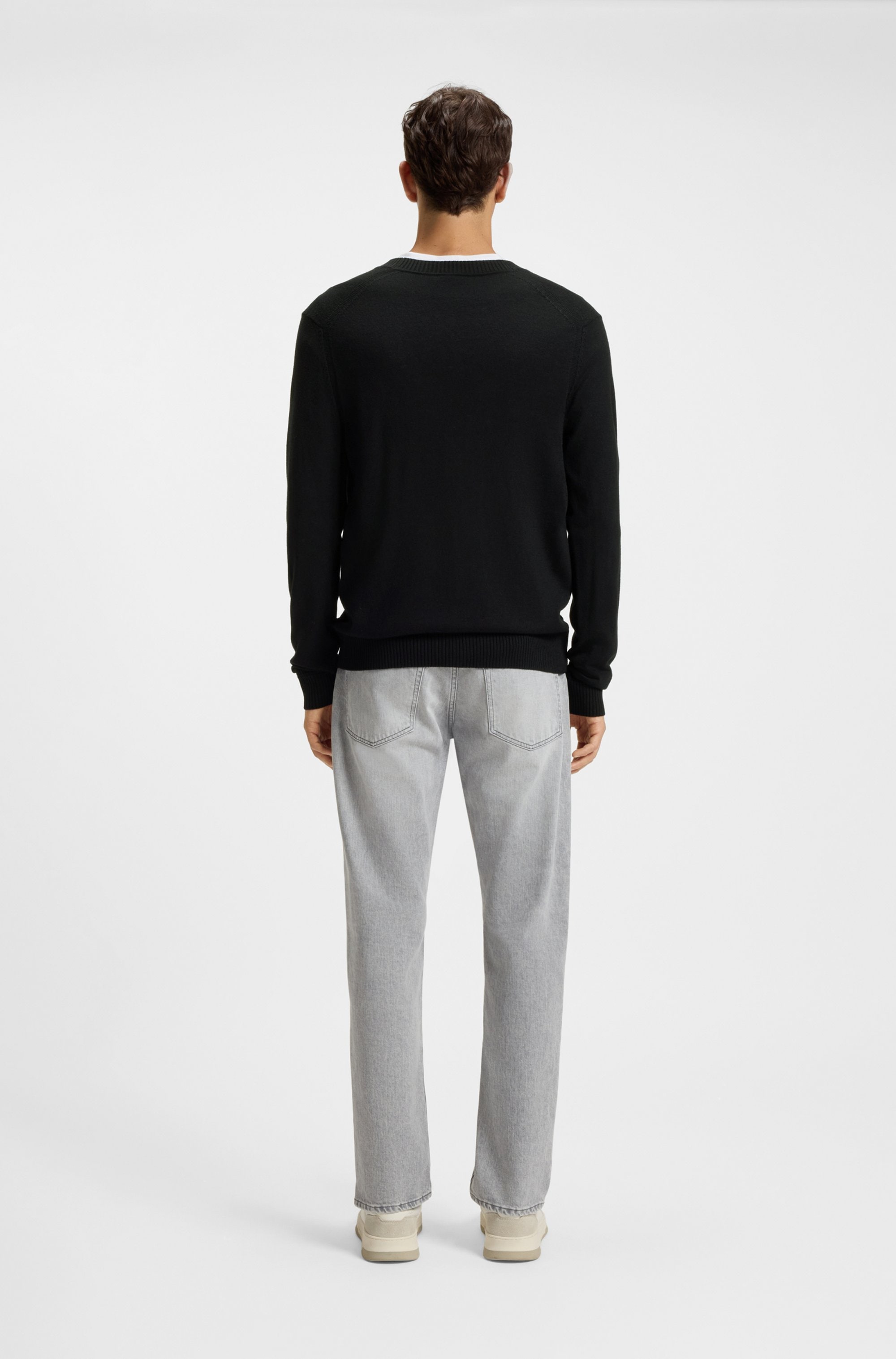 BOSS ORANGE Veste en tricot »Avac_CD« mit tiefem V-Ausschnitt