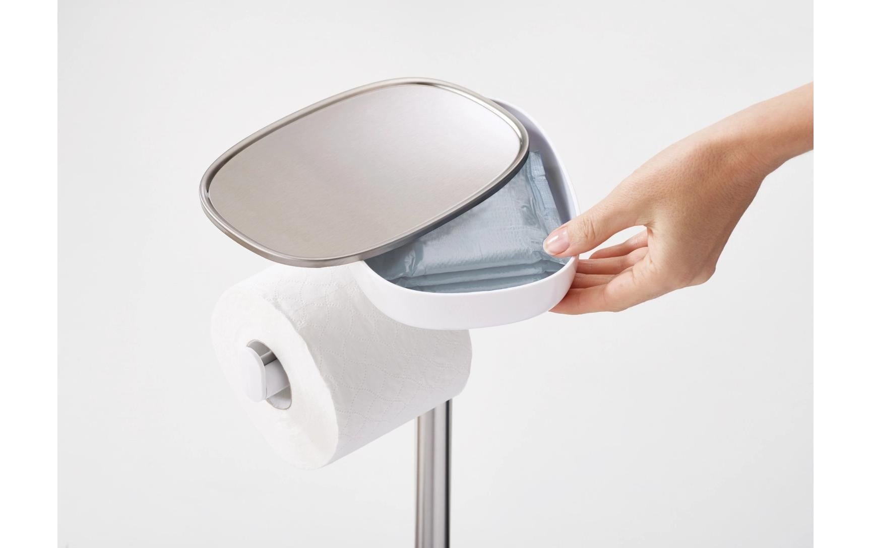 Joseph Joseph WC-Garnitur »EasyStore™« aus Edelstahl | Kunststoff mit integrierter Flex Toilettenbürste, 74 cm Höhe