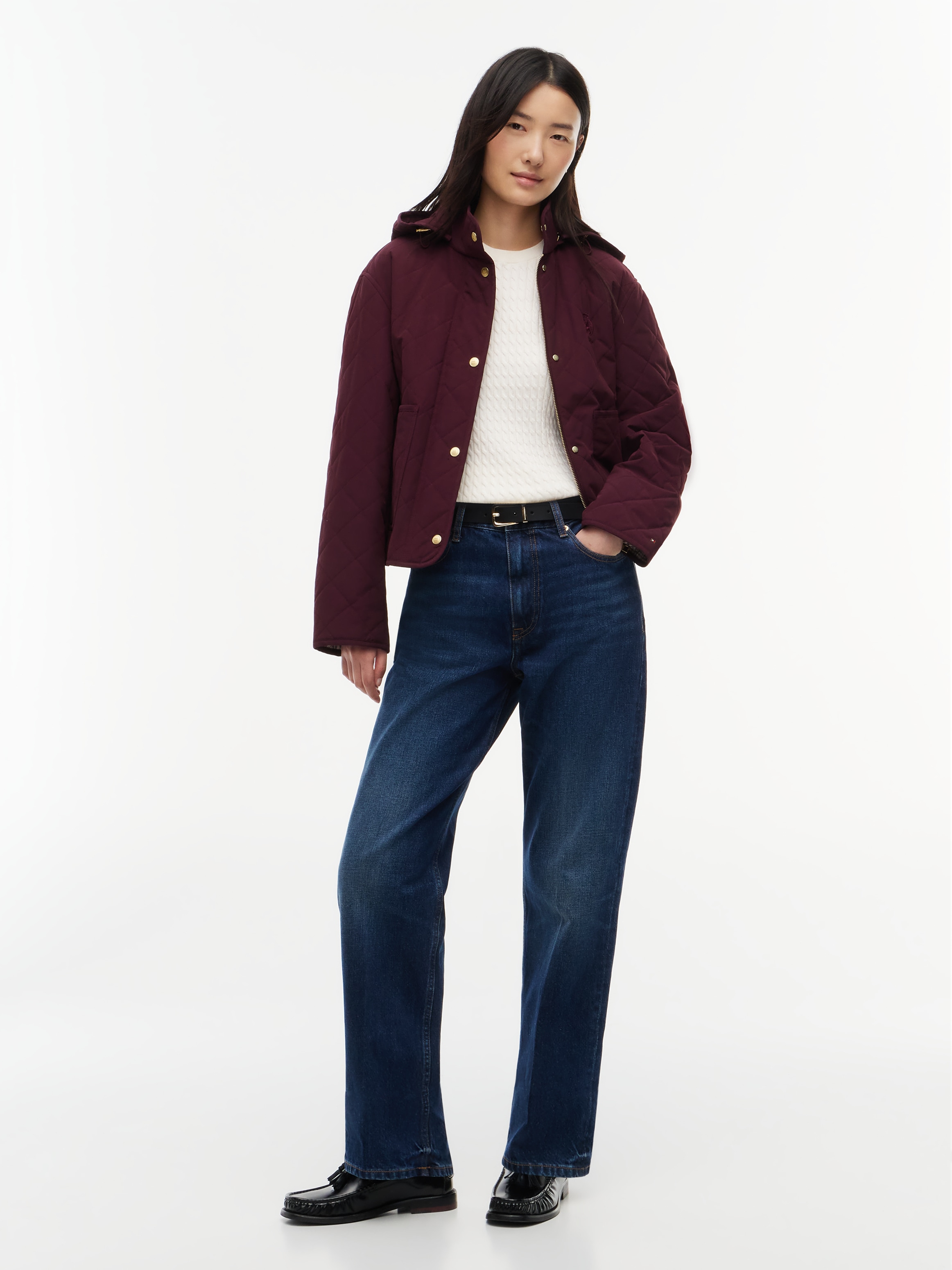 Tommy Hilfiger Veste matelassée »QUILTED HOOD JACKET« avec capuche mélange de coton