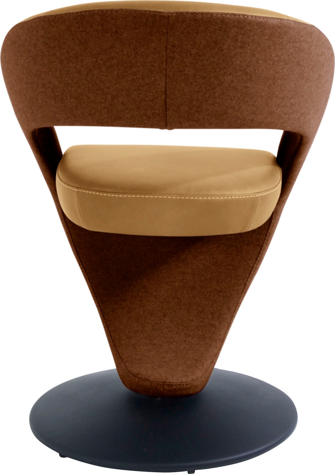 K+W Komfort & Wohnen Chaise de salle à manger »Wave, Drehstuhl, Polsterstuhl« () fauteuil design pivotant, plateau tournant métal noir, combinaison de couleurs