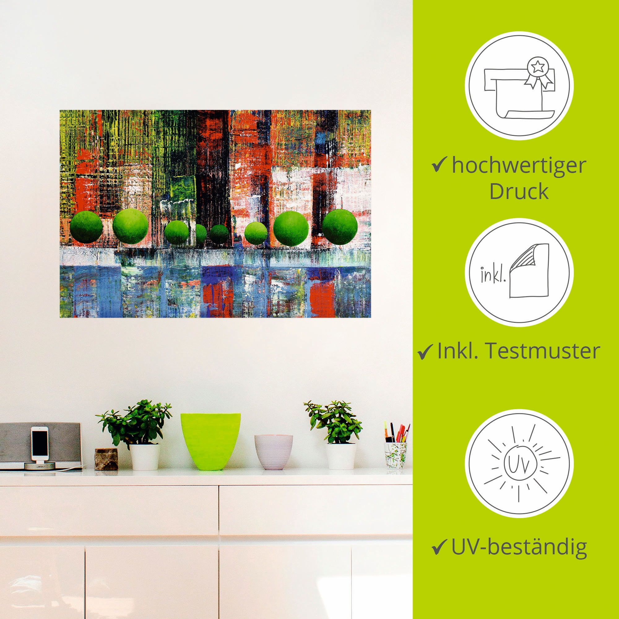 Artland Wandbild »Skyline Vancouver Downtown abstrakt«, Kanada, (1 St.), als Leinwandbild, Wandaufkleber in verschied. Grössen