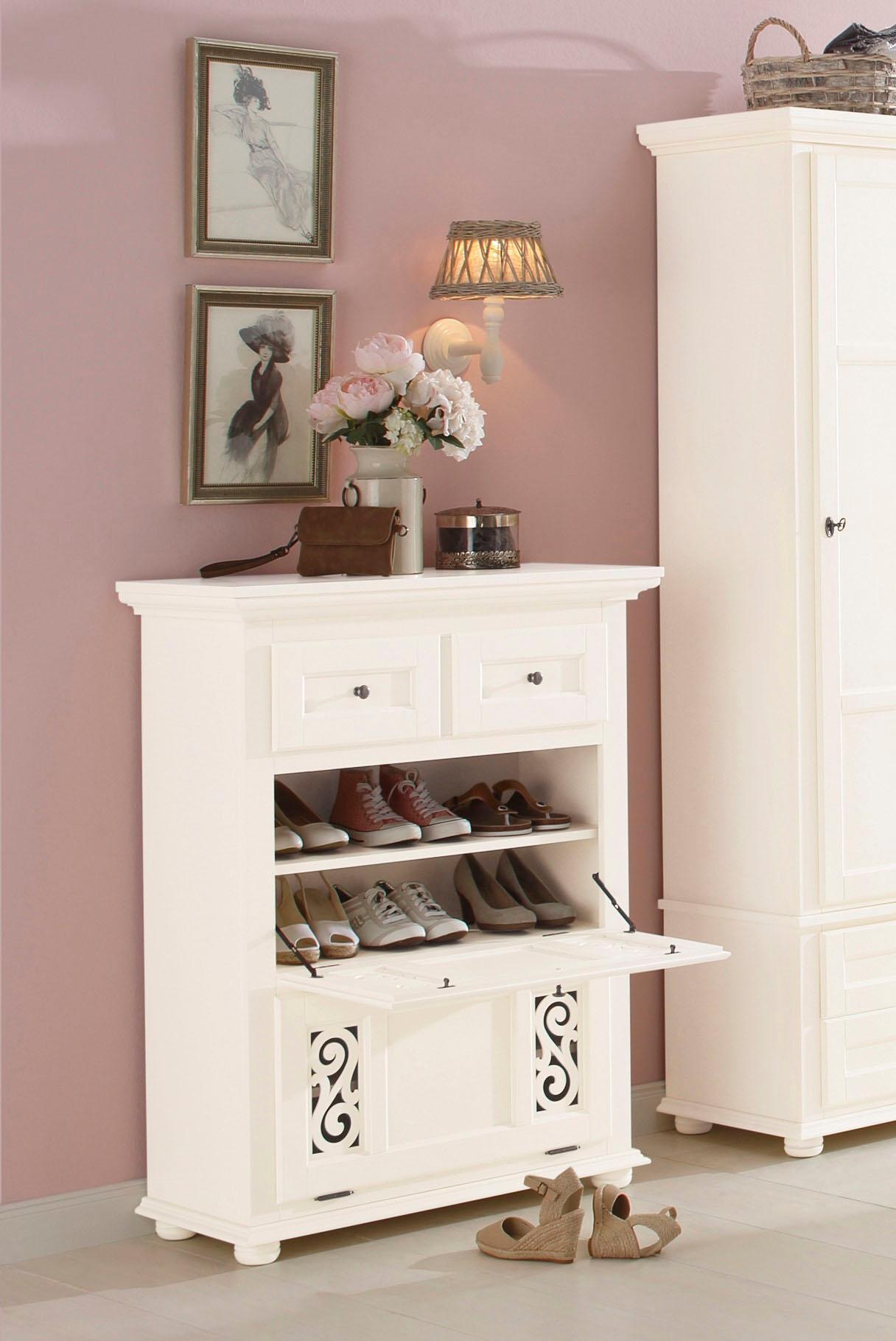 Image of Premium collection by Home affaire Schuhkommode »Arabeske«, mit schönen Ornamenten in den Klappenfronten, Breite 90 cm bei Ackermann Versand Schweiz