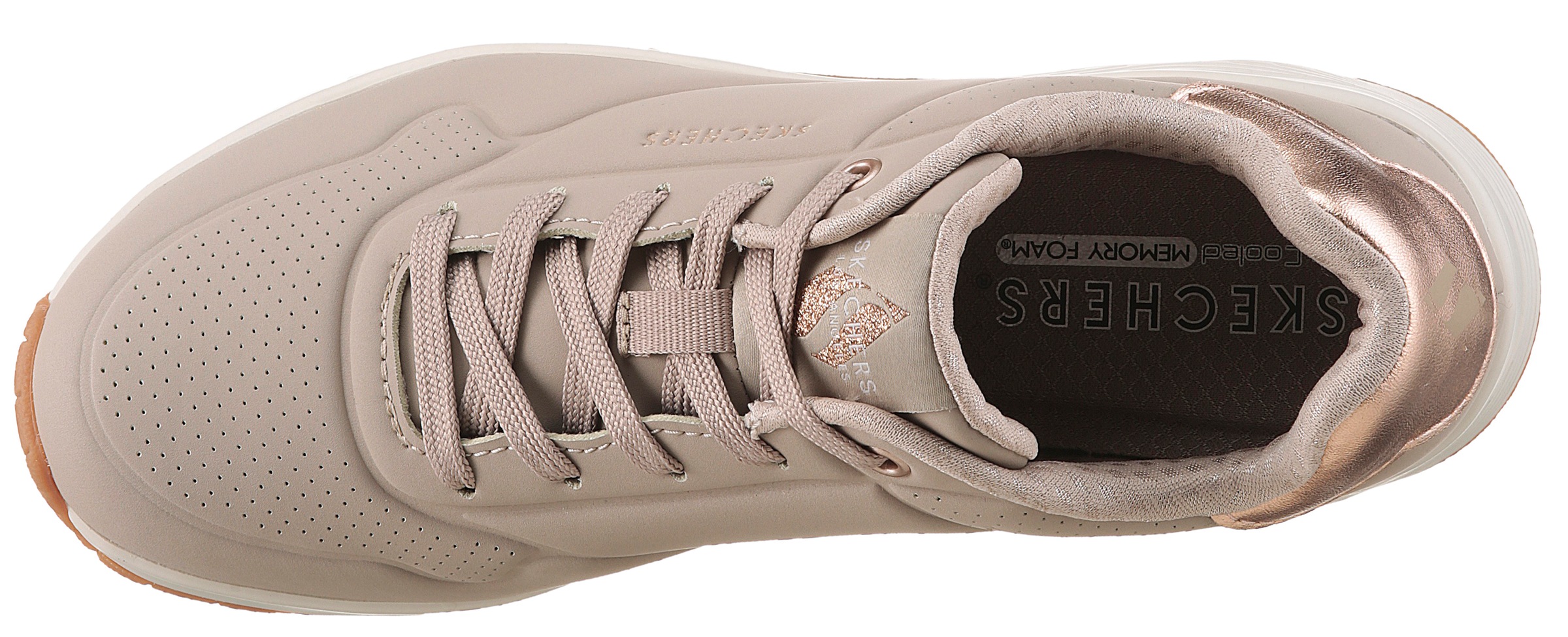 Skechers Sneakers »UNO GOLDEN AIR«  chaussure de loisirs, chaussure basse, chaussure à lacets avec insert métallique